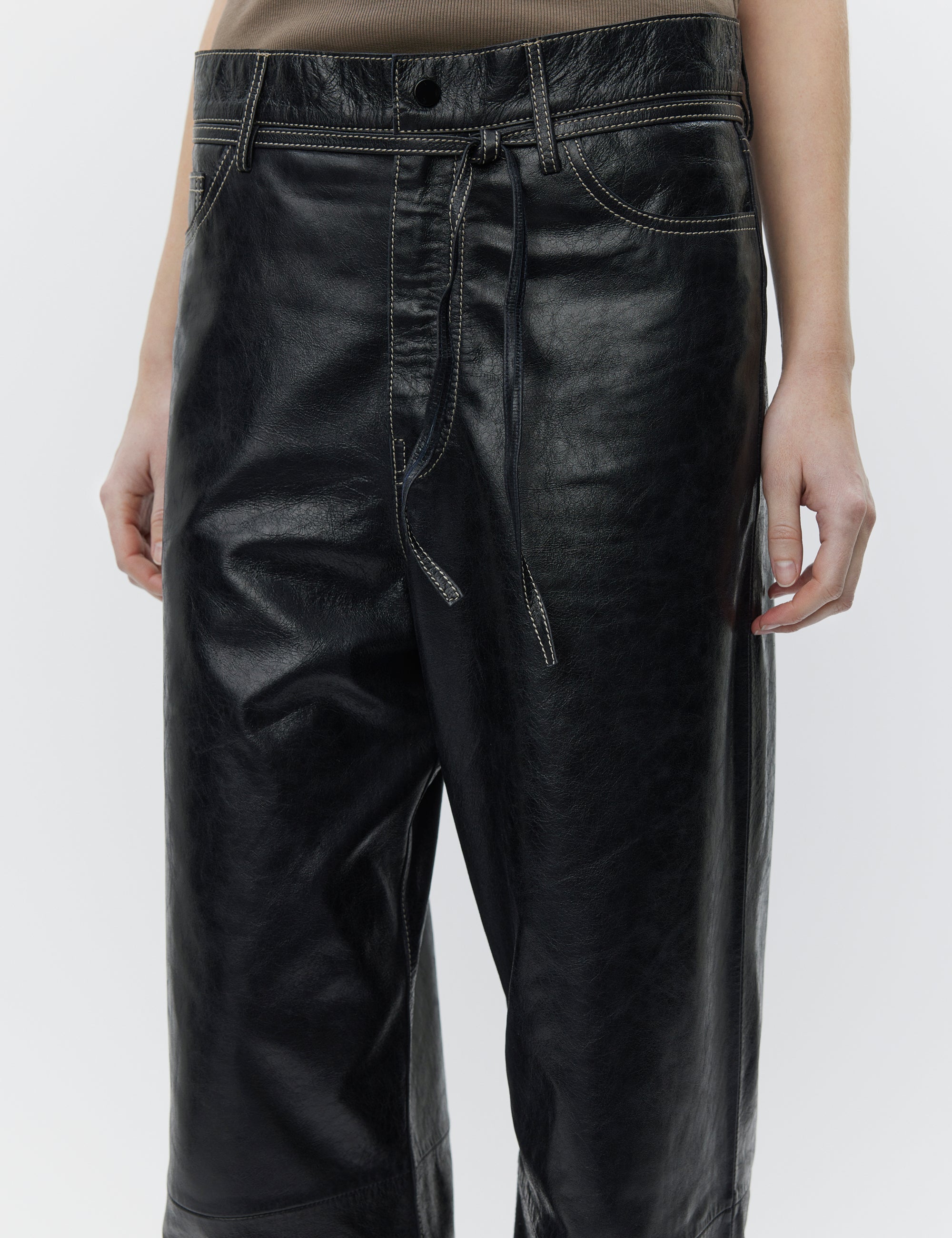 DAY Birger ét Mikkelsen Elijah - Polished Leather Bukser 190303 Black