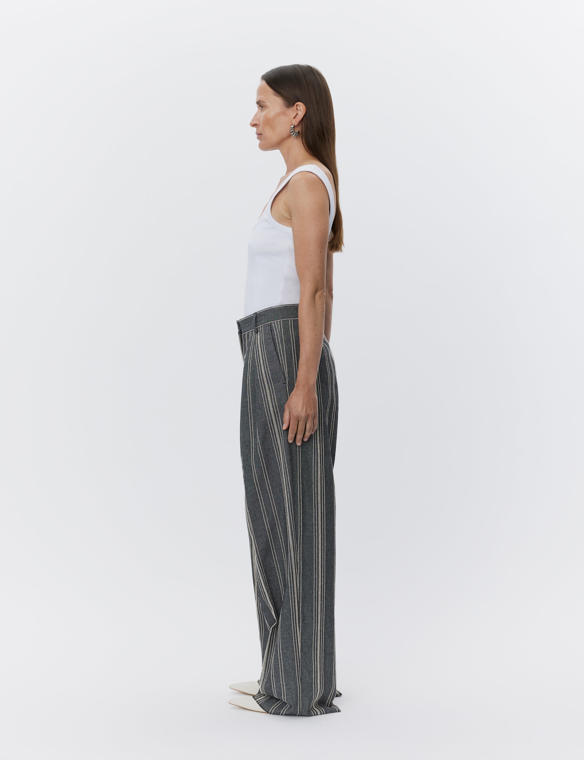 DAY Birger ét Mikkelsen Enzo - Slub Stripe Bukser 190303 BLACK