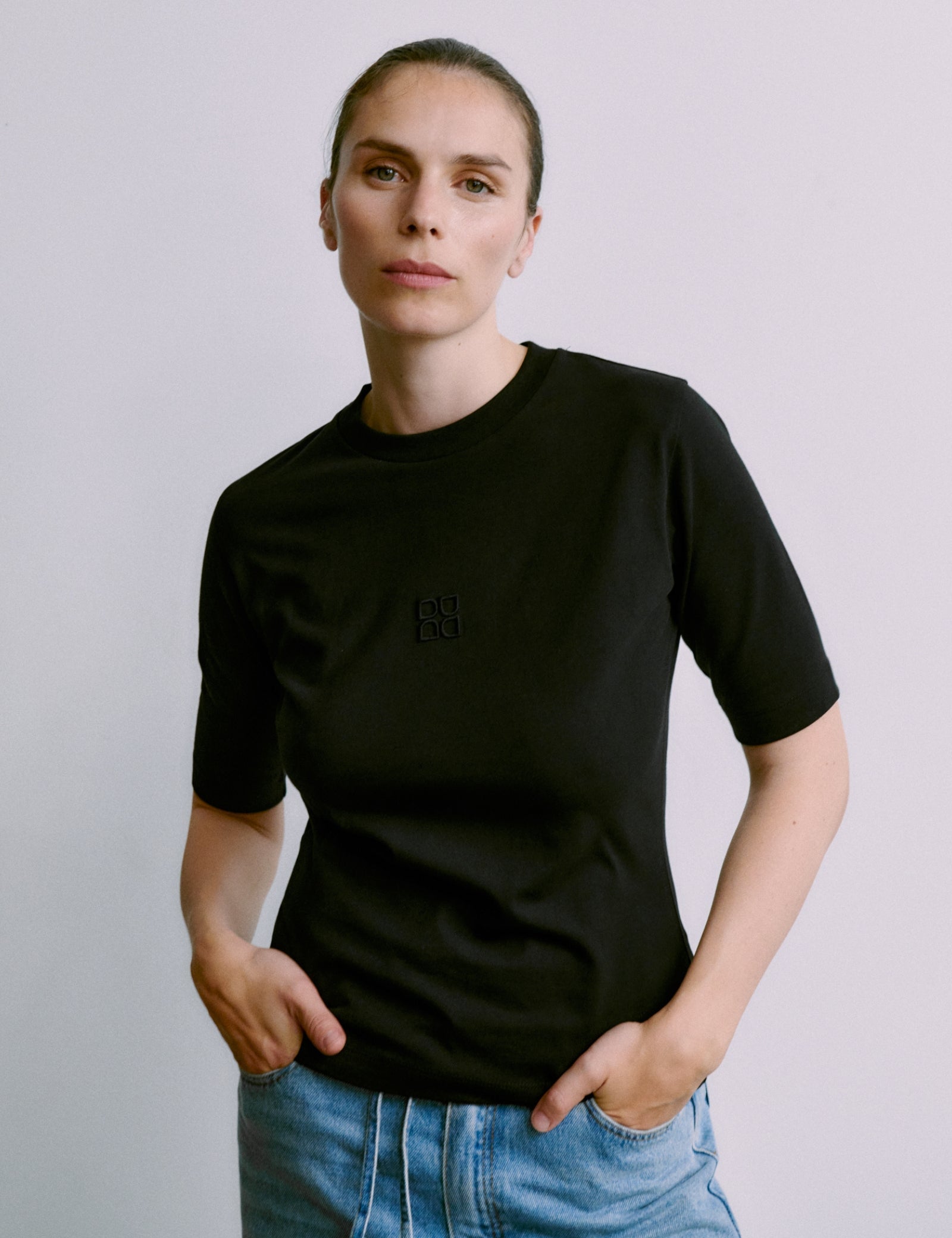 DAY Birger ét Mikkelsen Fipo - Heavy Jersey T-shirts 190303 BLACK