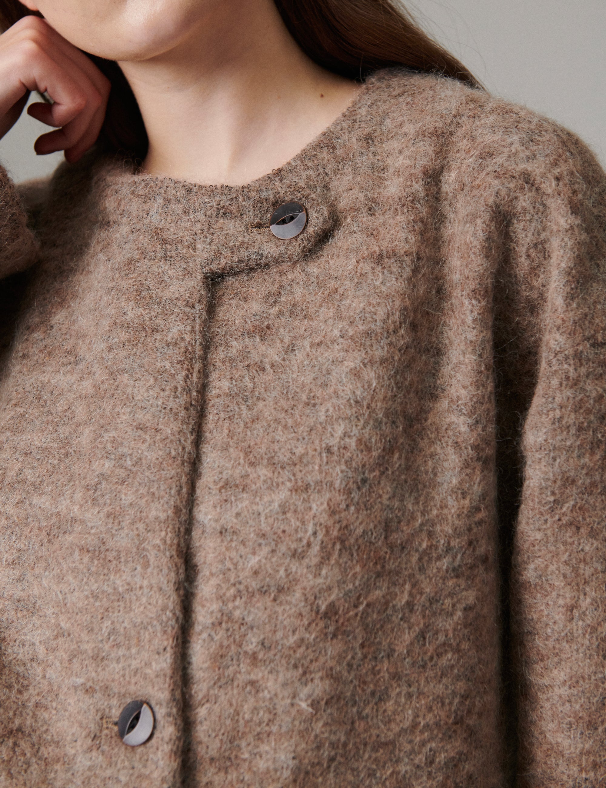 DAY Birger ét Mikkelsen Flussy - Mohair Wool - Jakke Jakke 500086 DARK BROWN