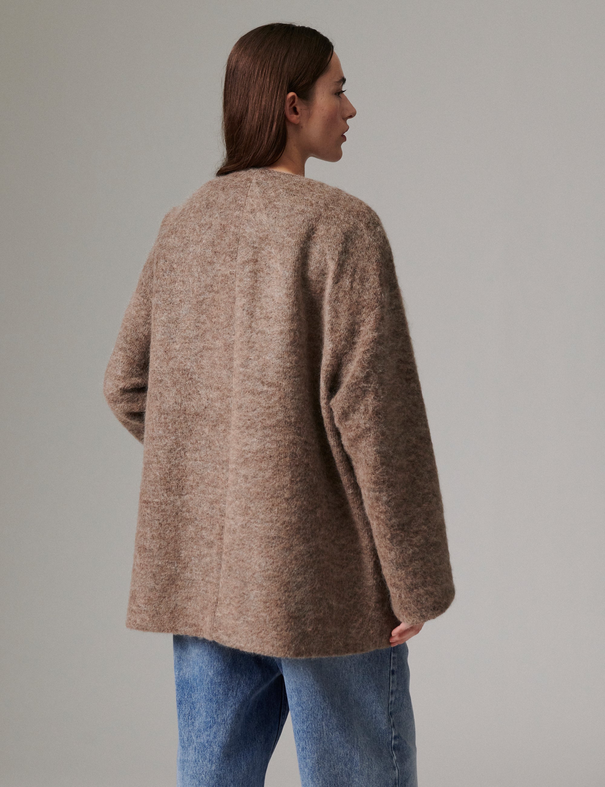 DAY Birger ét Mikkelsen Flussy - Mohair Wool - Jakke Jakke 500086 DARK BROWN