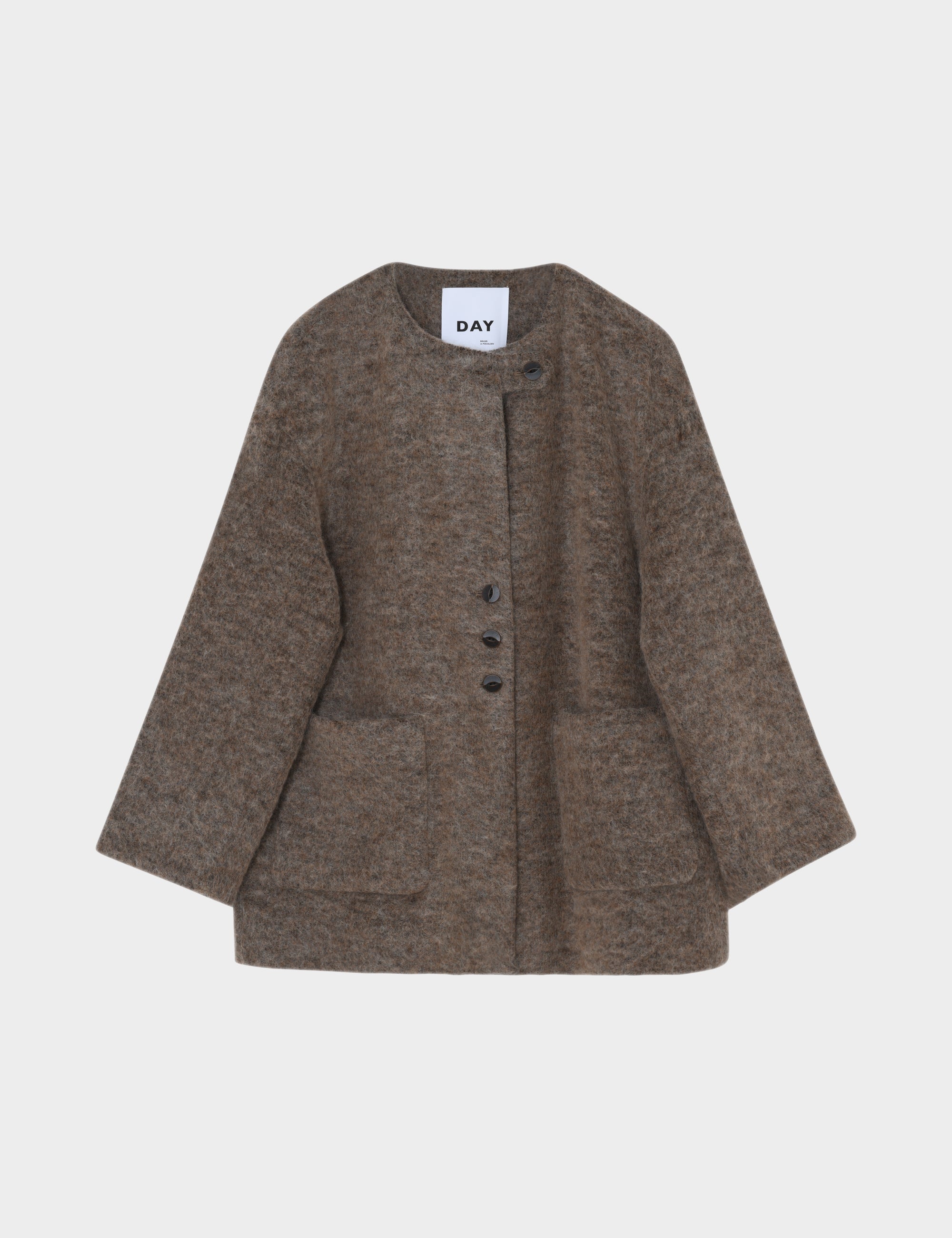 DAY Birger ét Mikkelsen Flussy - Mohair Wool - Jakke Jakke 500086 DARK BROWN