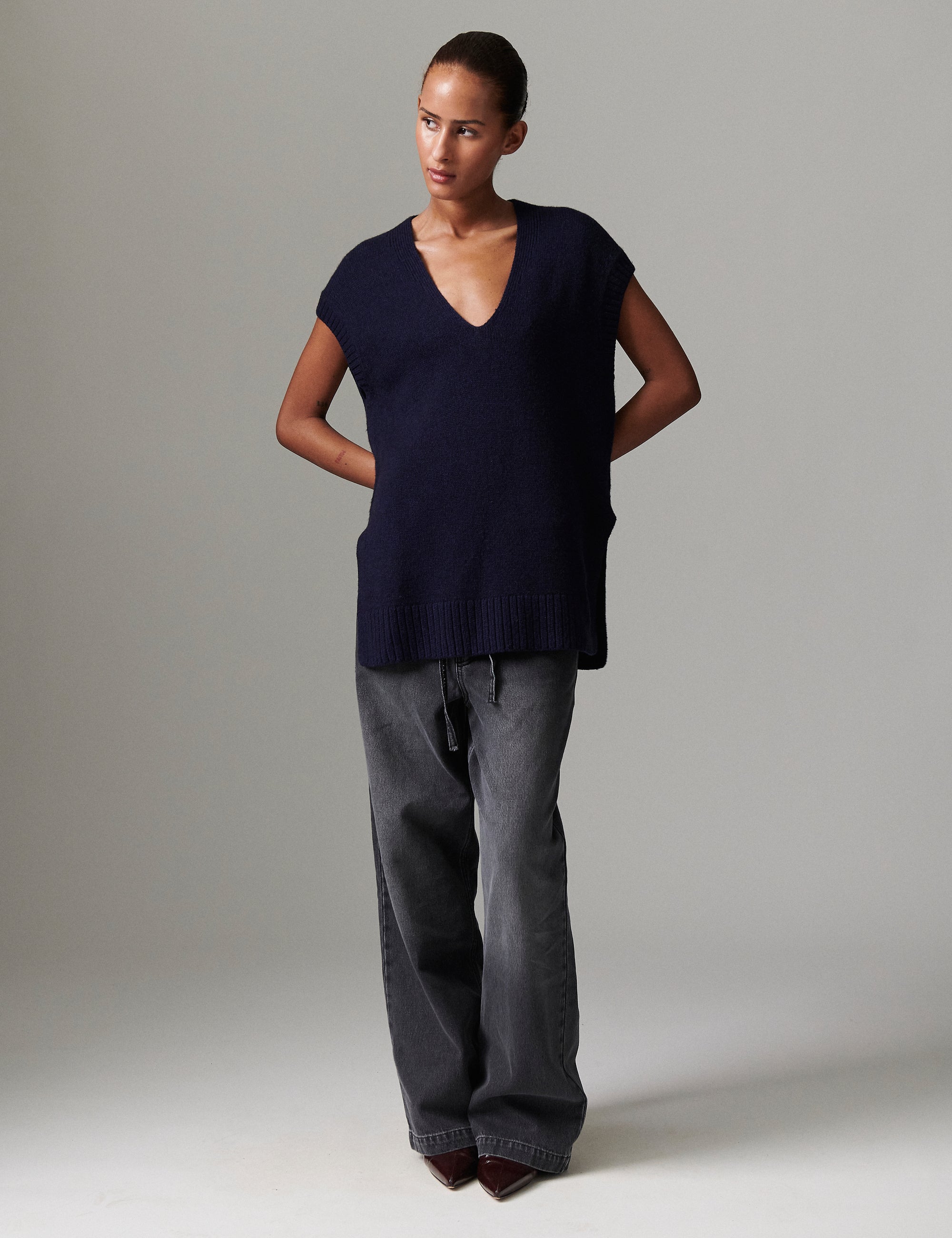 DAY Birger ét Mikkelsen Flynn - Soft lamb Waistcoat 194020 DARK SAPPHIRE.