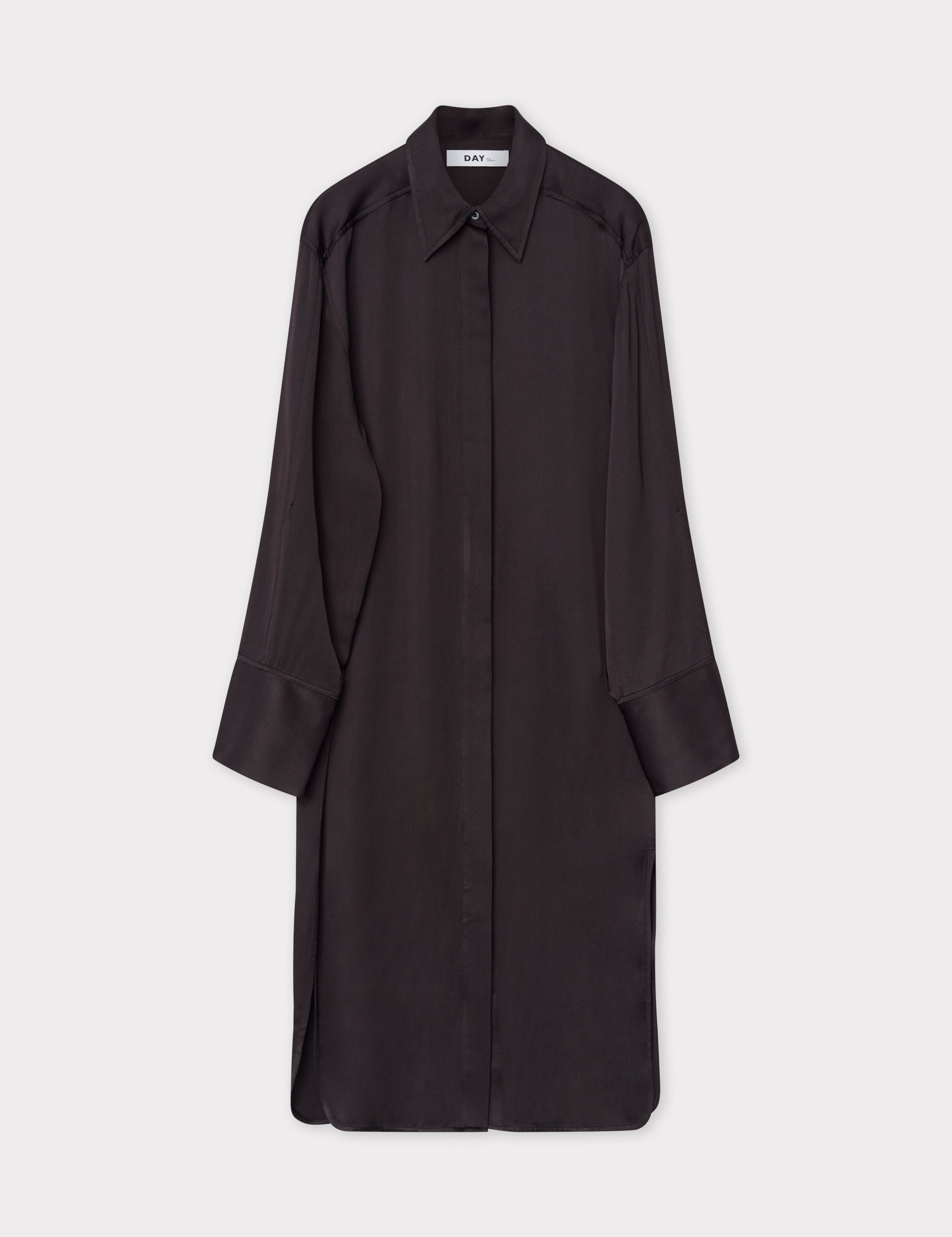 DAY Birger ét Mikkelsen Gabe - Fluid Viscose RD Dress 191103 ESPRESSO