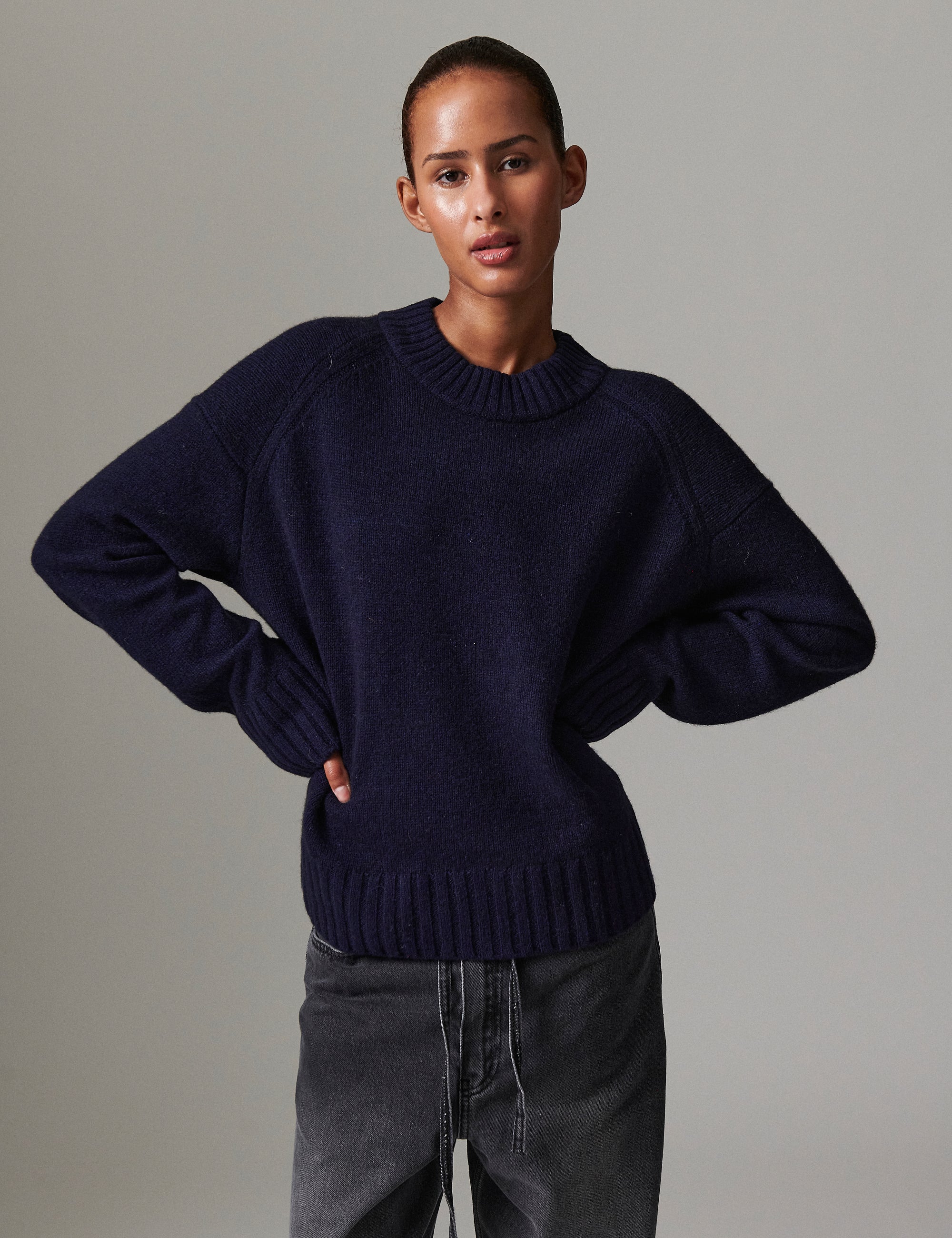 DAY Birger ét Mikkelsen Glen - Soft Lamb Sweater 194020 DARK SAPPHIRE.