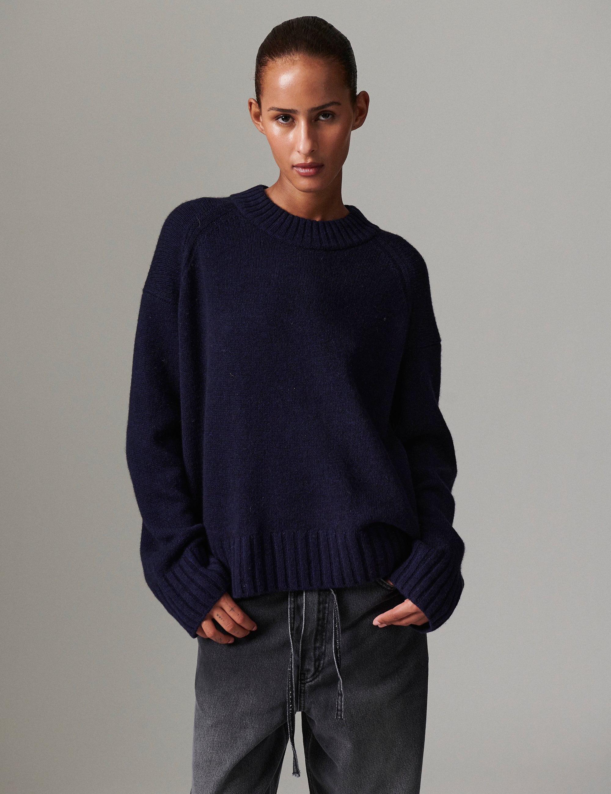 DAY Birger ét Mikkelsen Glen - Soft Lamb Sweater 194020 DARK SAPPHIRE.
