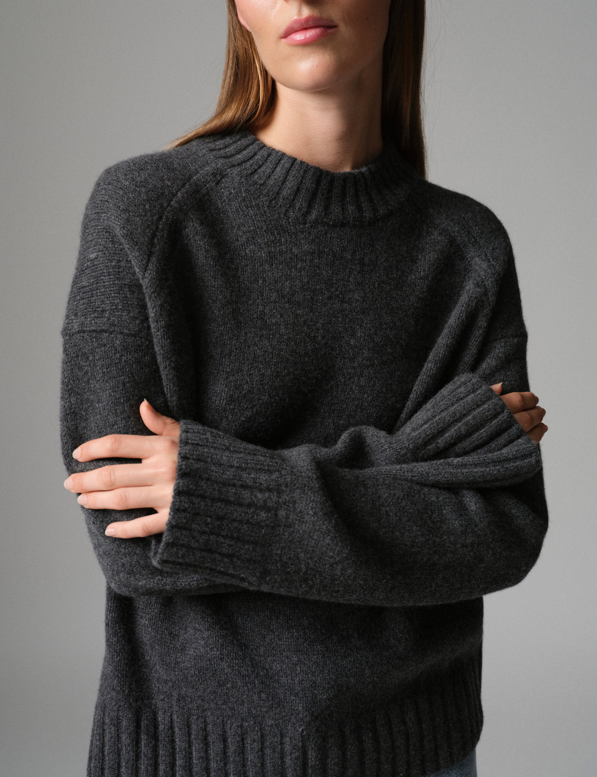 DAY Birger ét Mikkelsen Glen - Soft Lamb - Pullover Sweater 500003 Dark Grey Melange