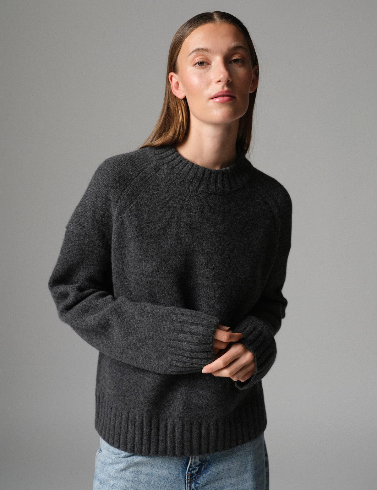 DAY Birger ét Mikkelsen Glen - Soft Lamb - Pullover Sweater 500003 Dark Grey Melange