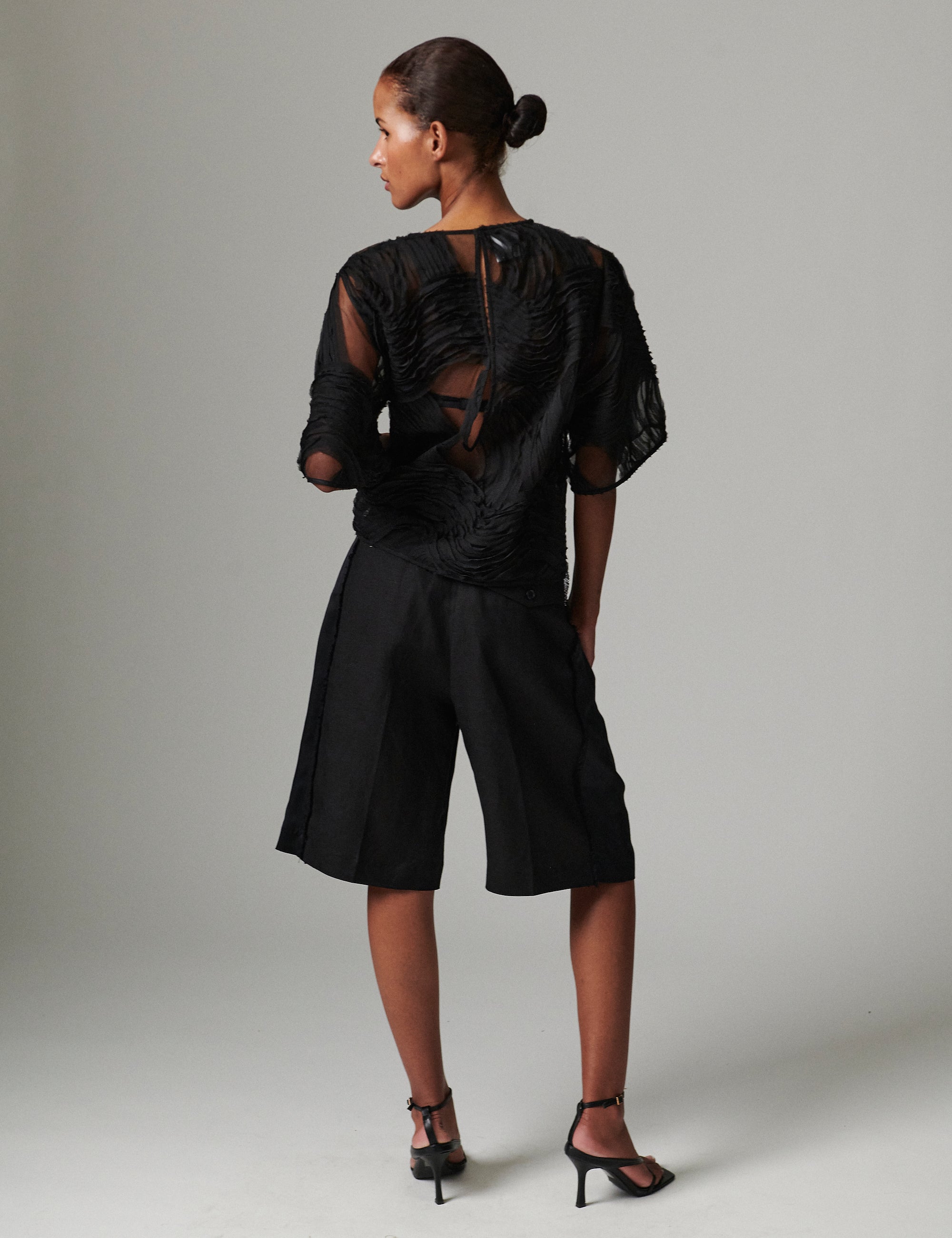 DAY Birger ét Mikkelsen Gordon - Contrast Linen Shorts 190303 BLACK