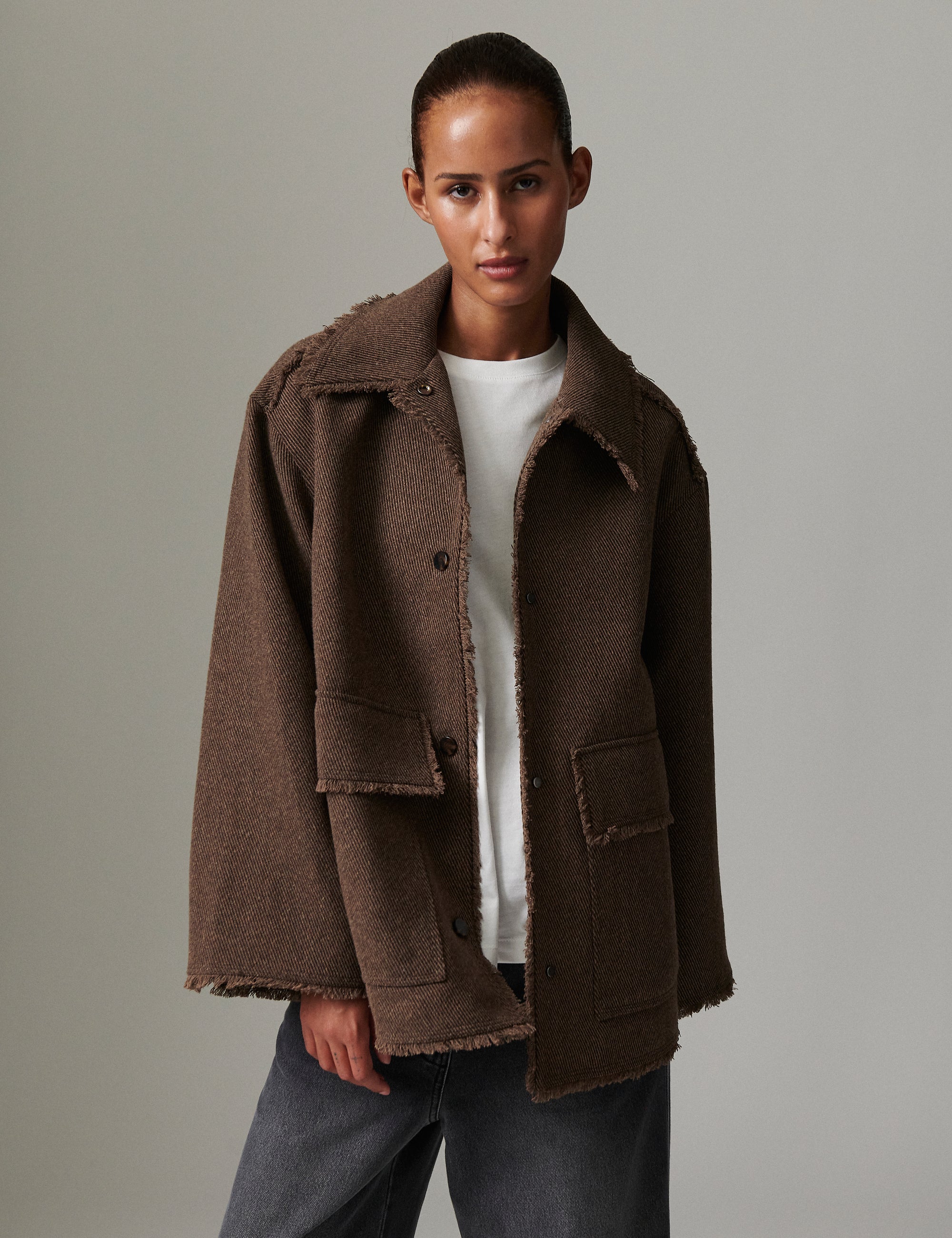 DAY Birger ét Mikkelsen Harry - Heavy Wool Twill Coats & Jackets 190809. CHOCOLATE CHIP