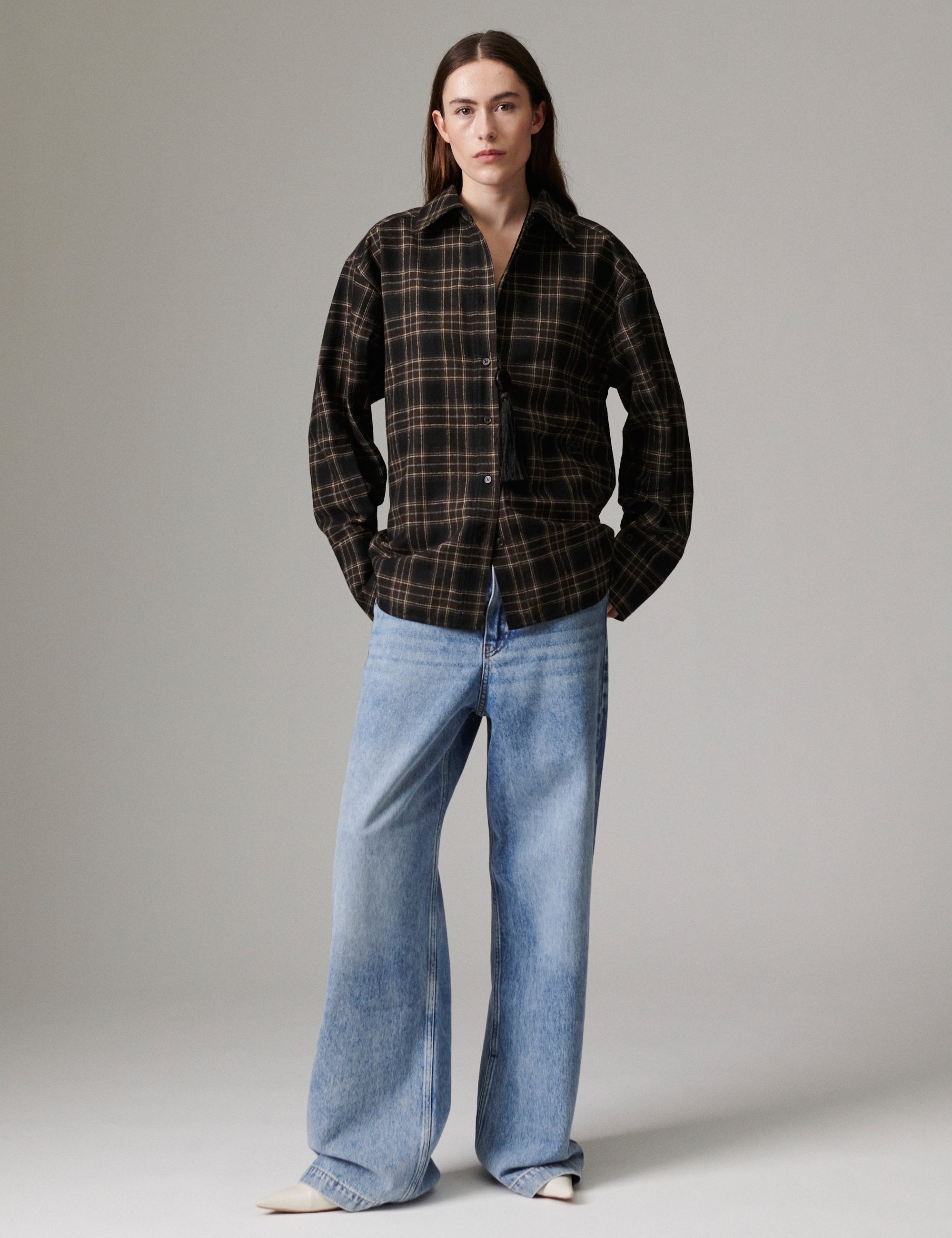 DAY Birger ét Mikkelsen Henri - Flannel Luxe - Skjorte Bluse 194104 EBONY