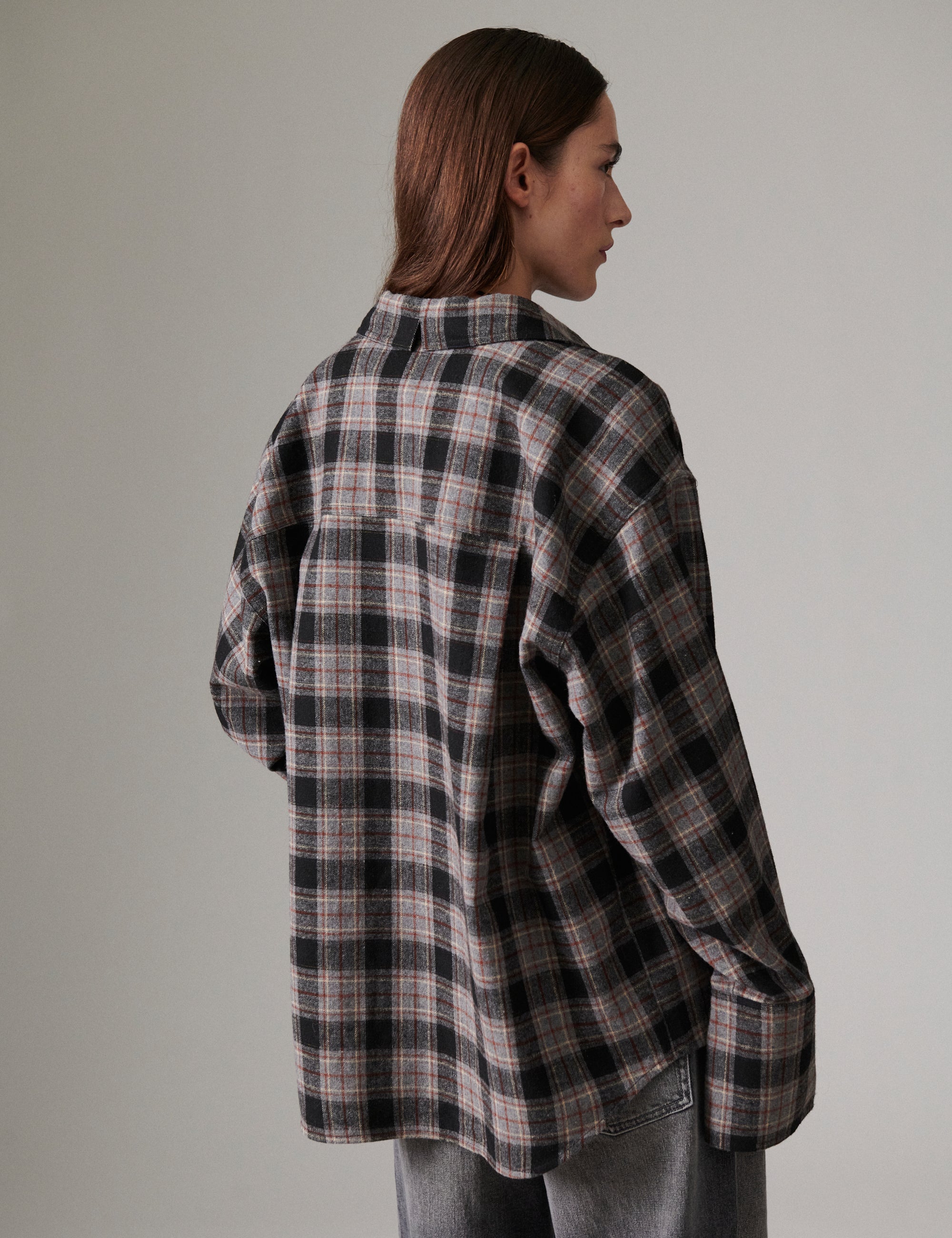 DAY Birger ét Mikkelsen Henri - Flannel Luxe - Skjorte Bluse 500006 Medium Grey Melange