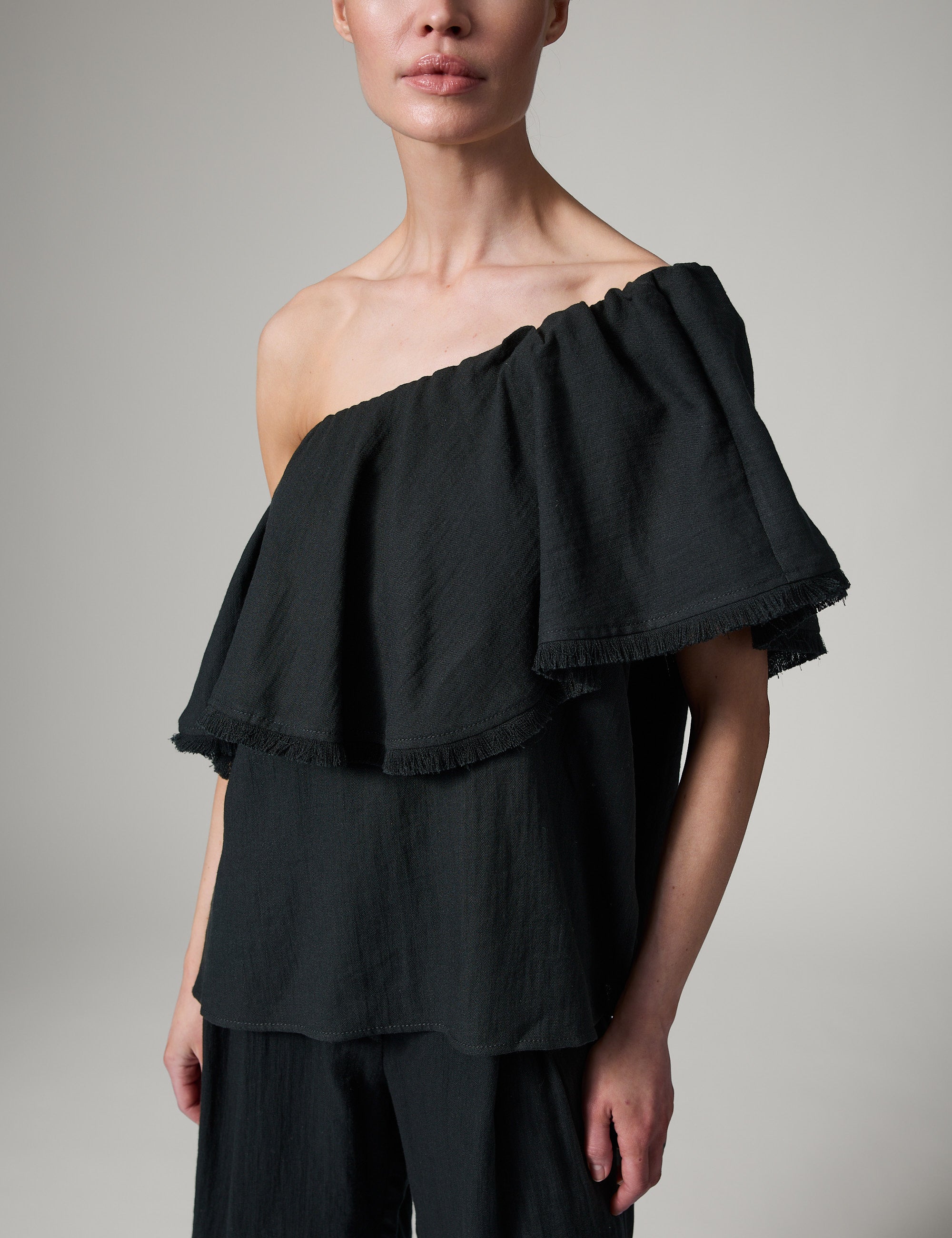 DAY Birger ét Mikkelsen Hera - Contrast Linen - Top Top 190303 Black