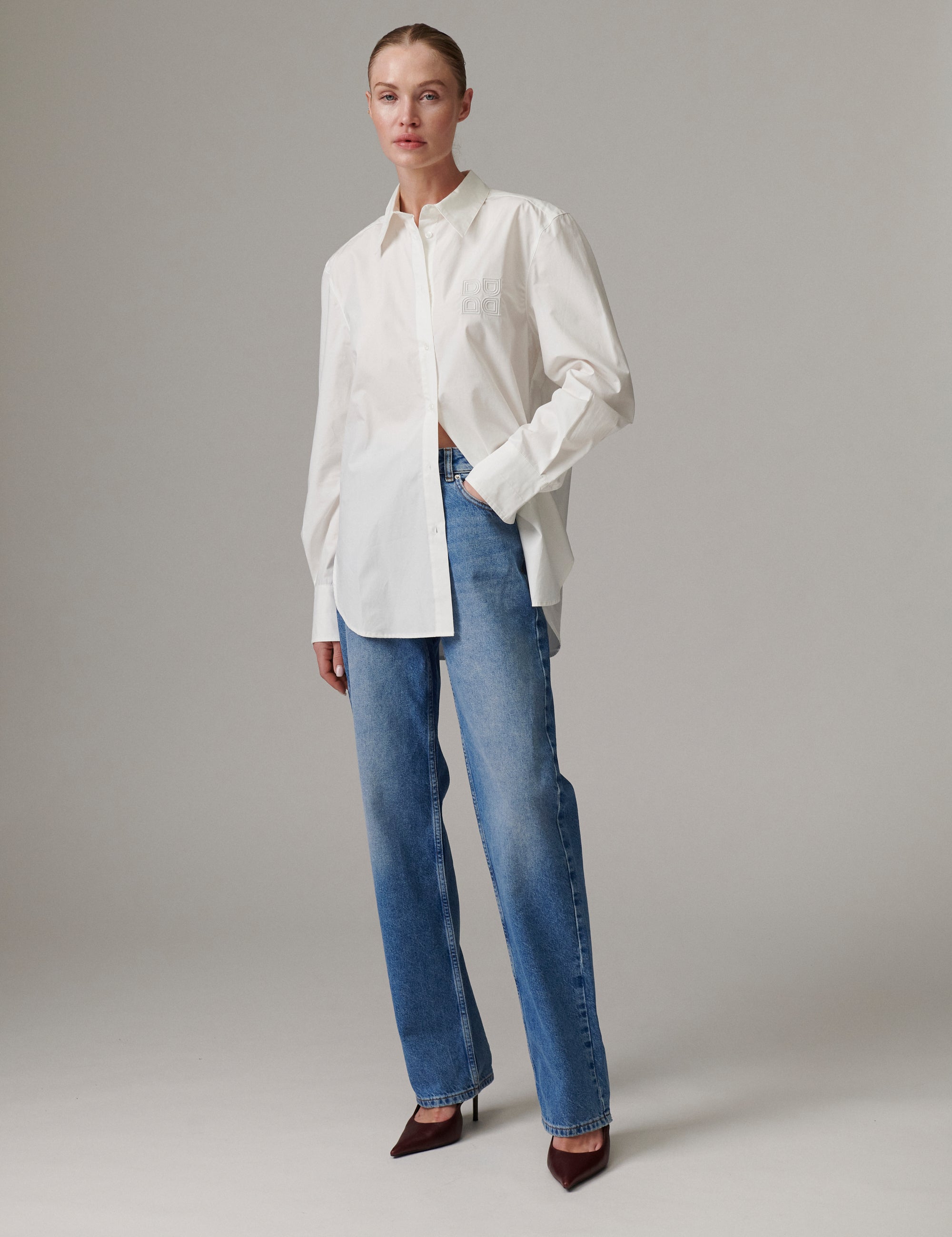 DAY Birger ét Mikkelsen Jojo - Poplina - Skjorte Bluse 110601 Bright White