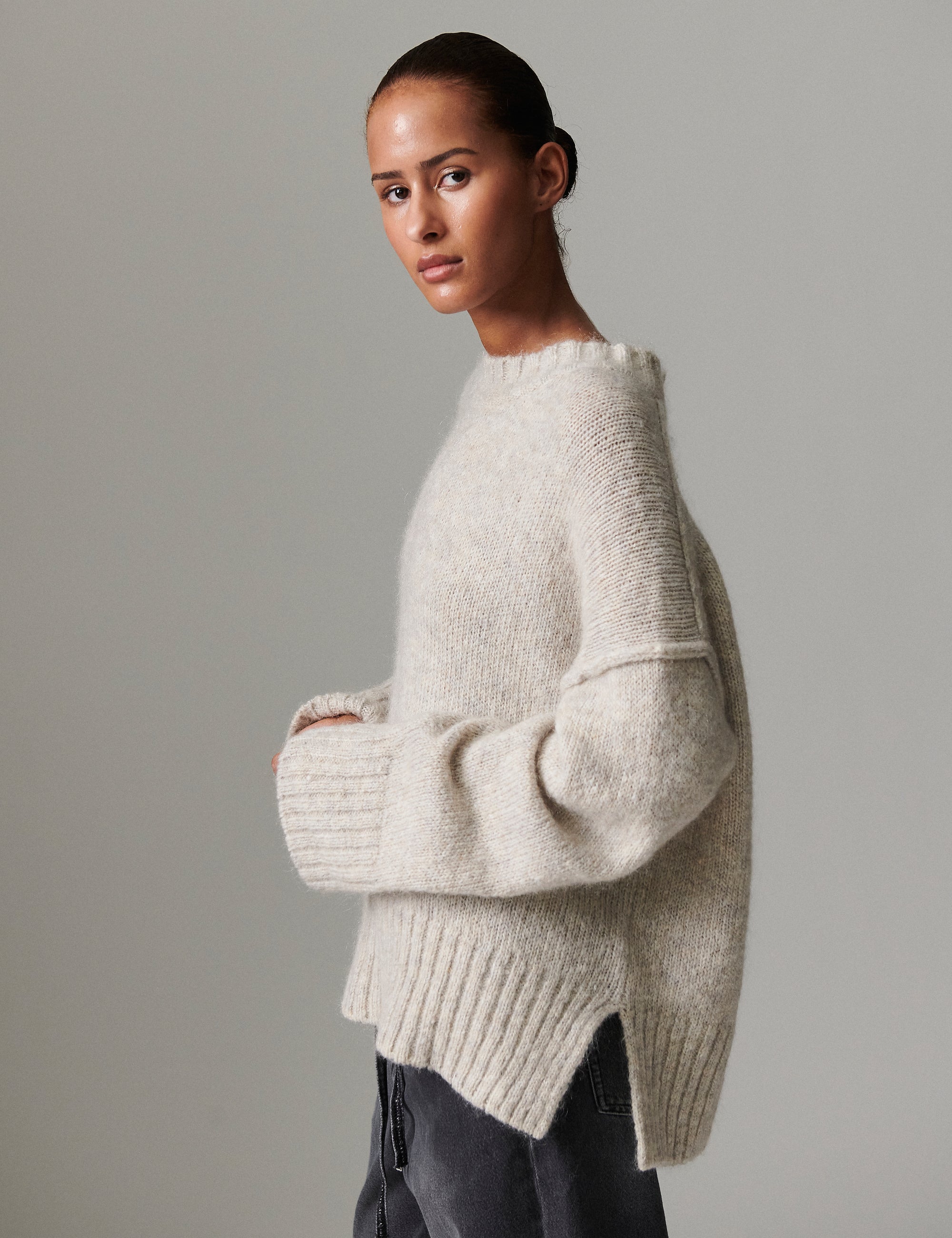 DAY Birger ét Mikkelsen Josie - Soft Mohair Sweater 500036 Light Grey Melange