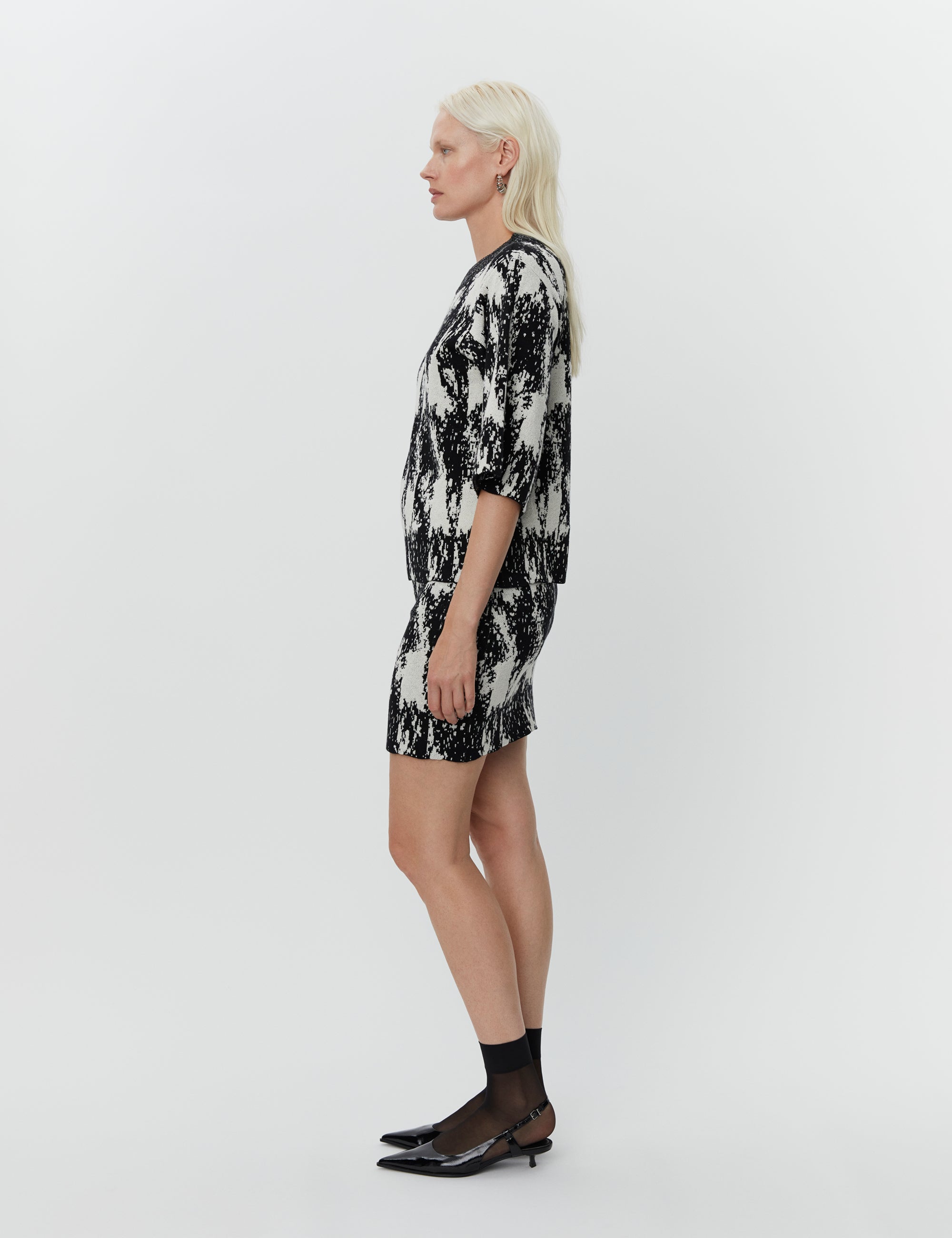 DAY Birger ét Mikkelsen Katrina - Cotton Jacquard RD Pullover 190303 BLACK