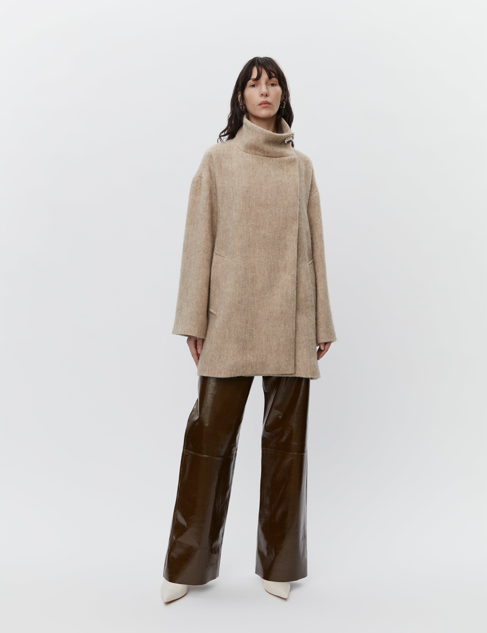 DAY Birger ét Mikkelsen Keaton - Fluffy Wool Blend Frakke 500004 LIGHT BEIGE MELANGE