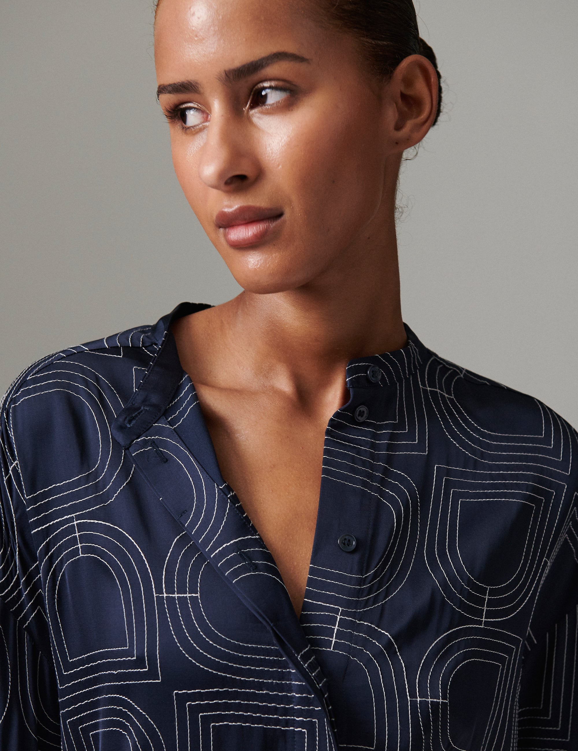 DAY Birger ét Mikkelsen Kerry - Fluid Viscose Stitch Shirts & Blouses 194020 DARK SAPPHIRE.