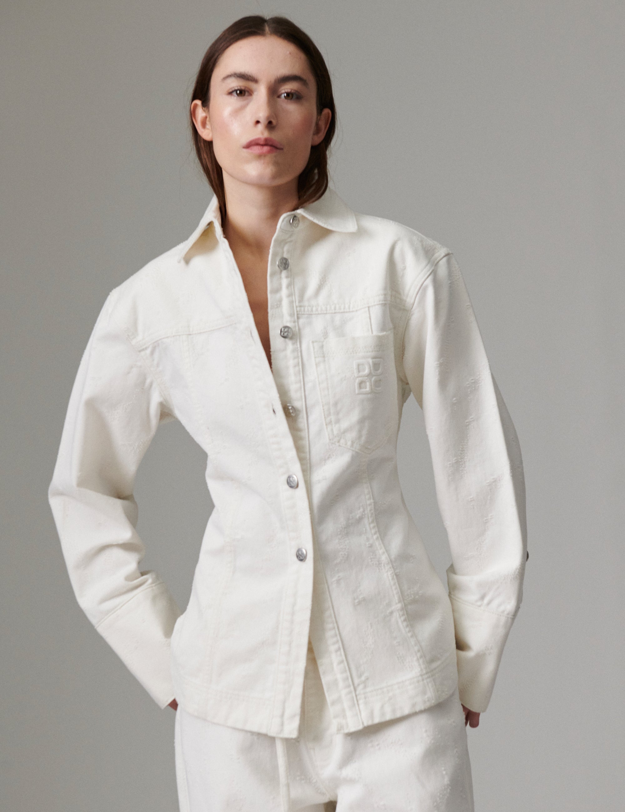 DAY Birger ét Mikkelsen Liesl - Distressed Canvas - Skjorte Bluse 110605 Jet Stream