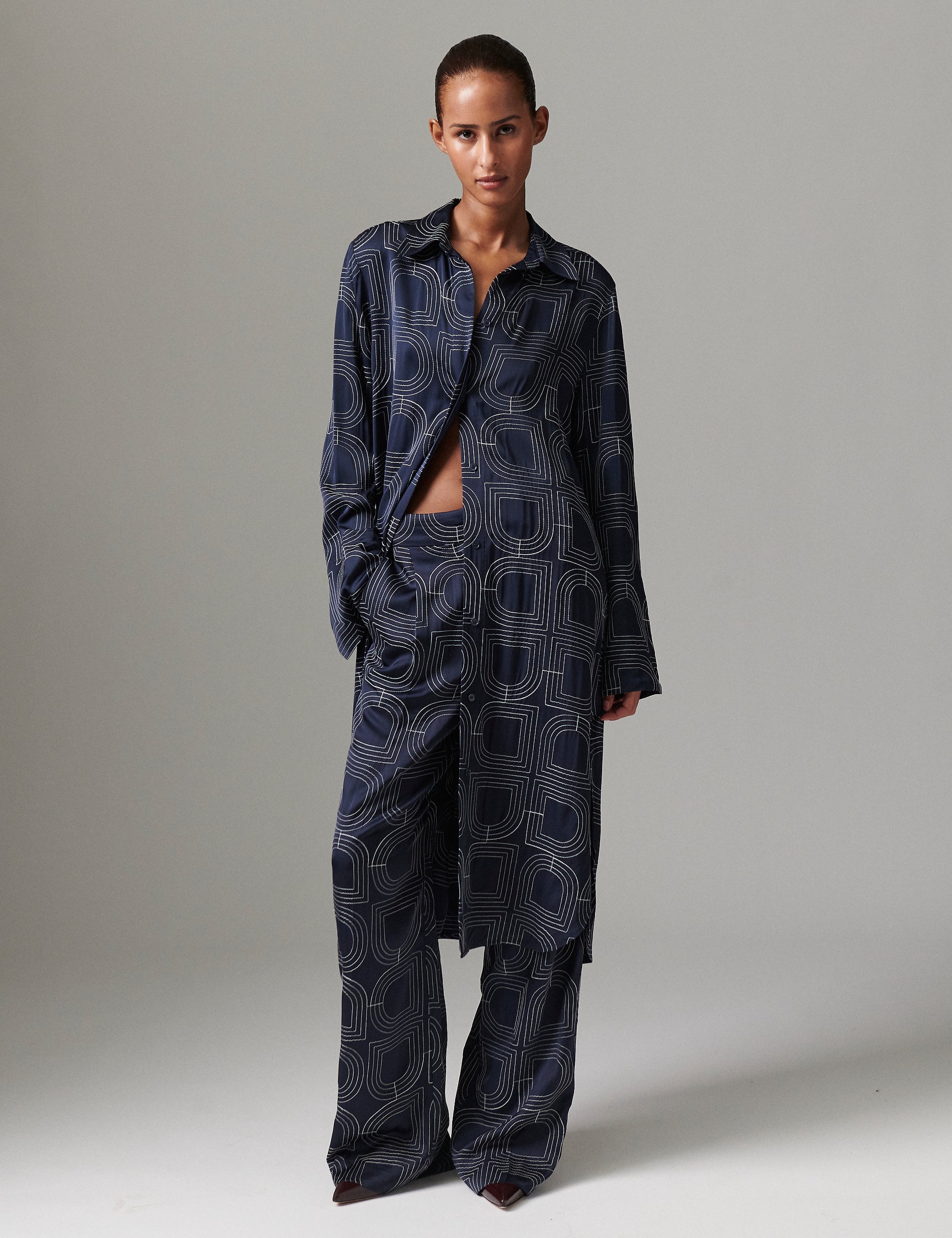 DAY Birger ét Mikkelsen Lissy - Fluid Viscose Stitch Kjole 194020 DARK SAPPHIRE.