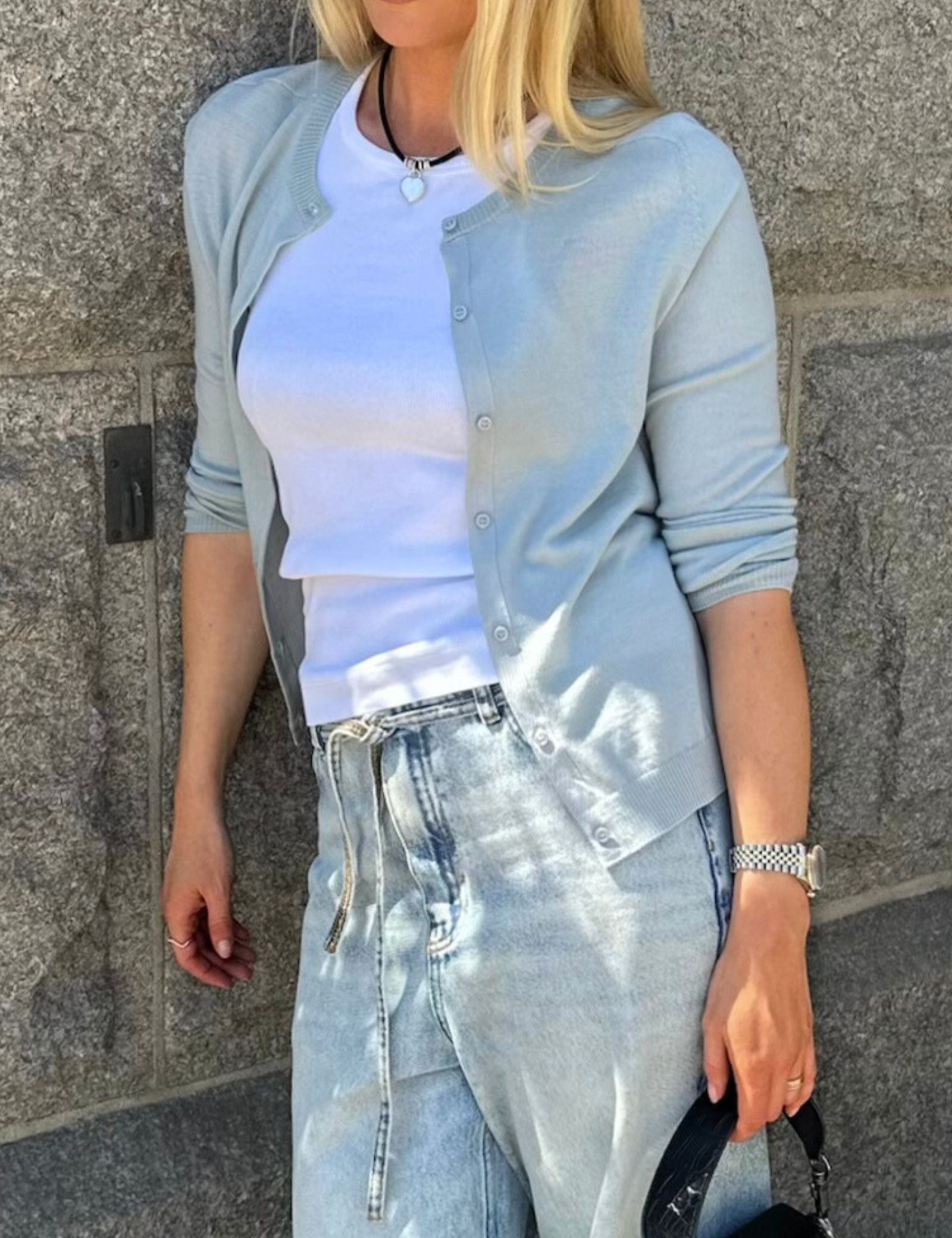 DAY Birger ét Mikkelsen Luna - Daily Elements Cardigan 144206 PEARL BLUE