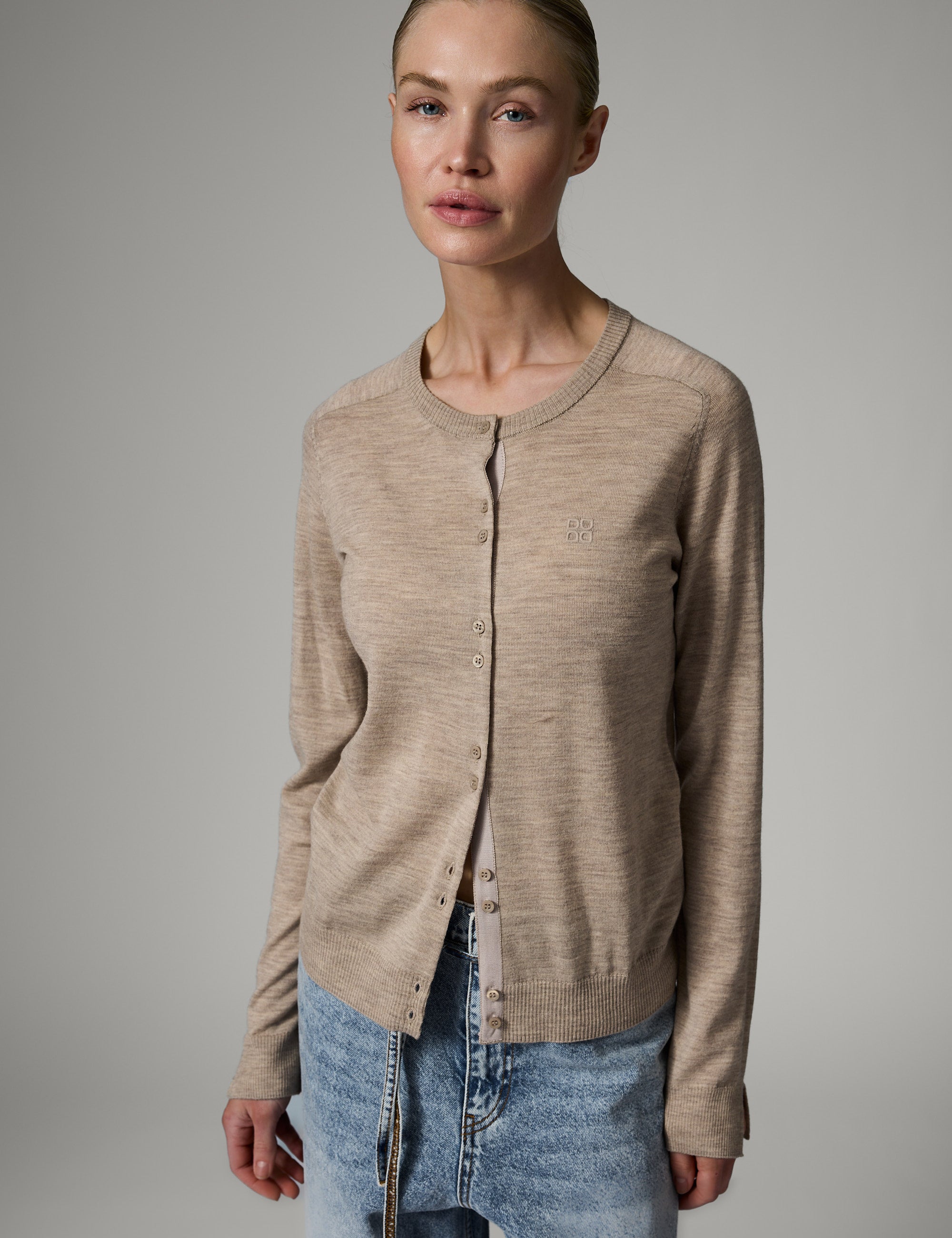 DAY Birger ét Mikkelsen Luna - Daily Elements Cardigan 500004 LIGHT BEIGEMELANGE