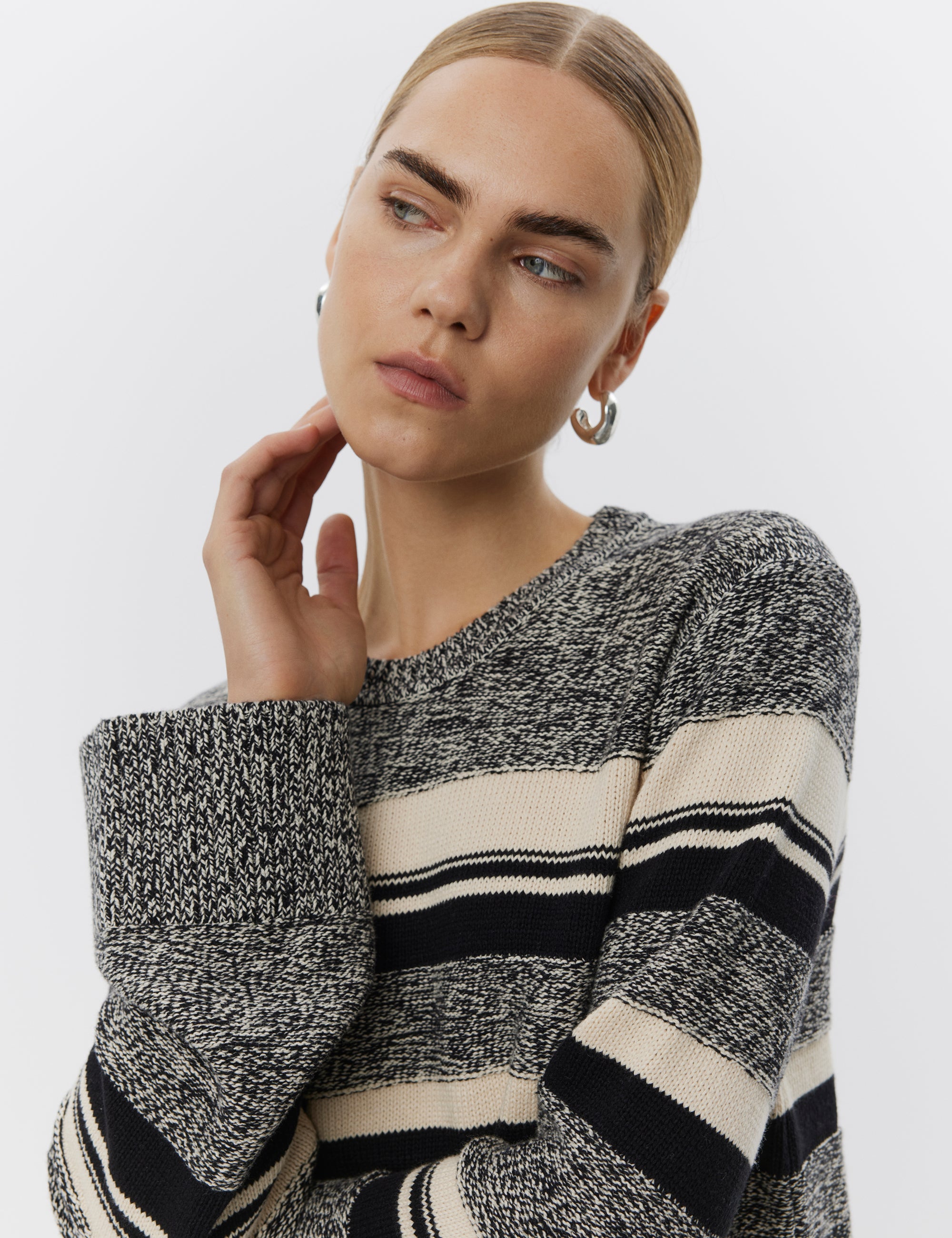 DAY Birger ét Mikkelsen Lynne - Mercerized Cotton Sweater 500015 BLACK MIX
