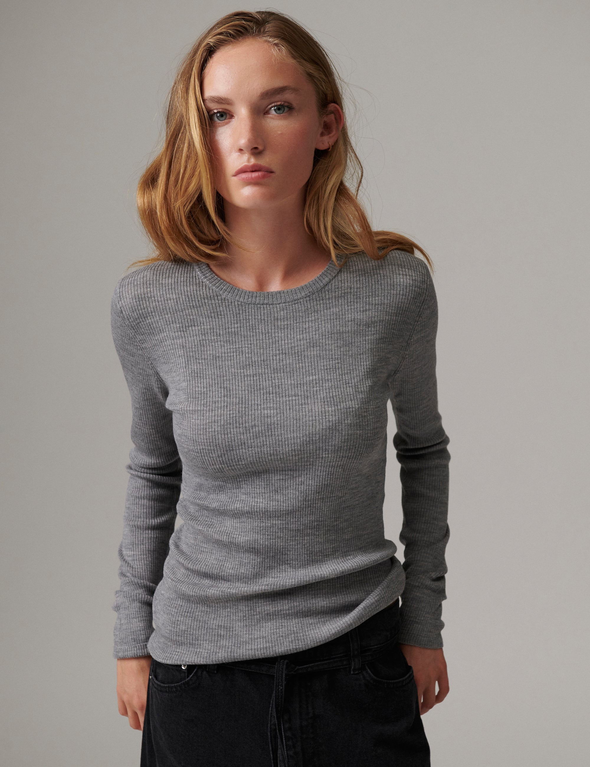 DAY Birger ét Mikkelsen Mariana - Daily Elements - Pullover Sweater 500006 Medium Grey Melange