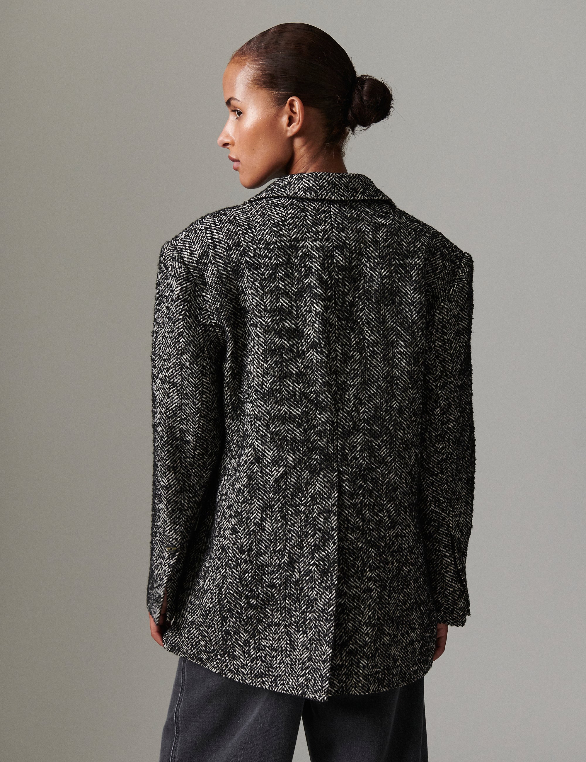 DAY Birger ét Mikkelsen Martha - Heavy Slub Wool Blazer 500015 BLACK MIX