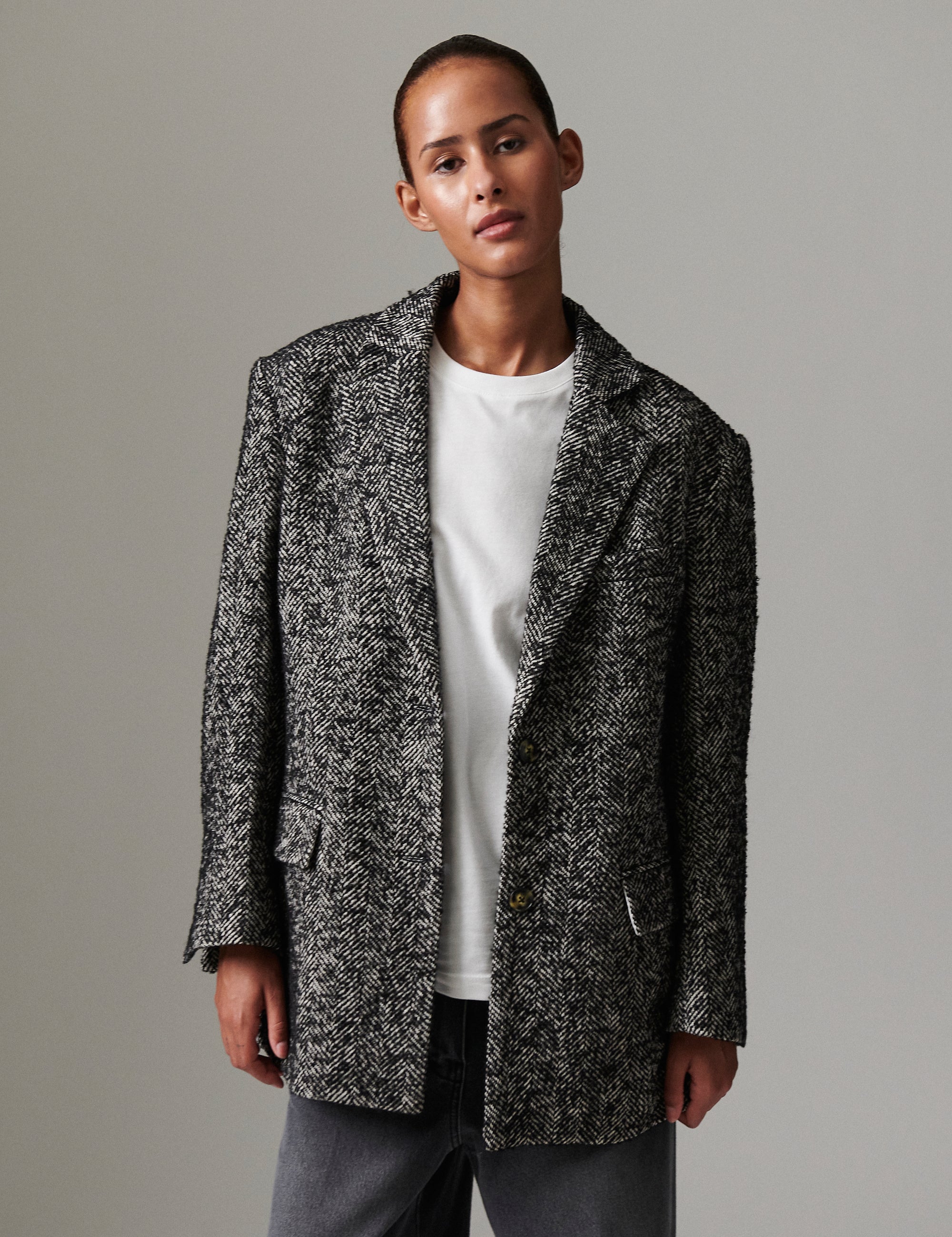 DAY Birger ét Mikkelsen Martha - Heavy Slub Wool Blazer 500015 BLACK MIX