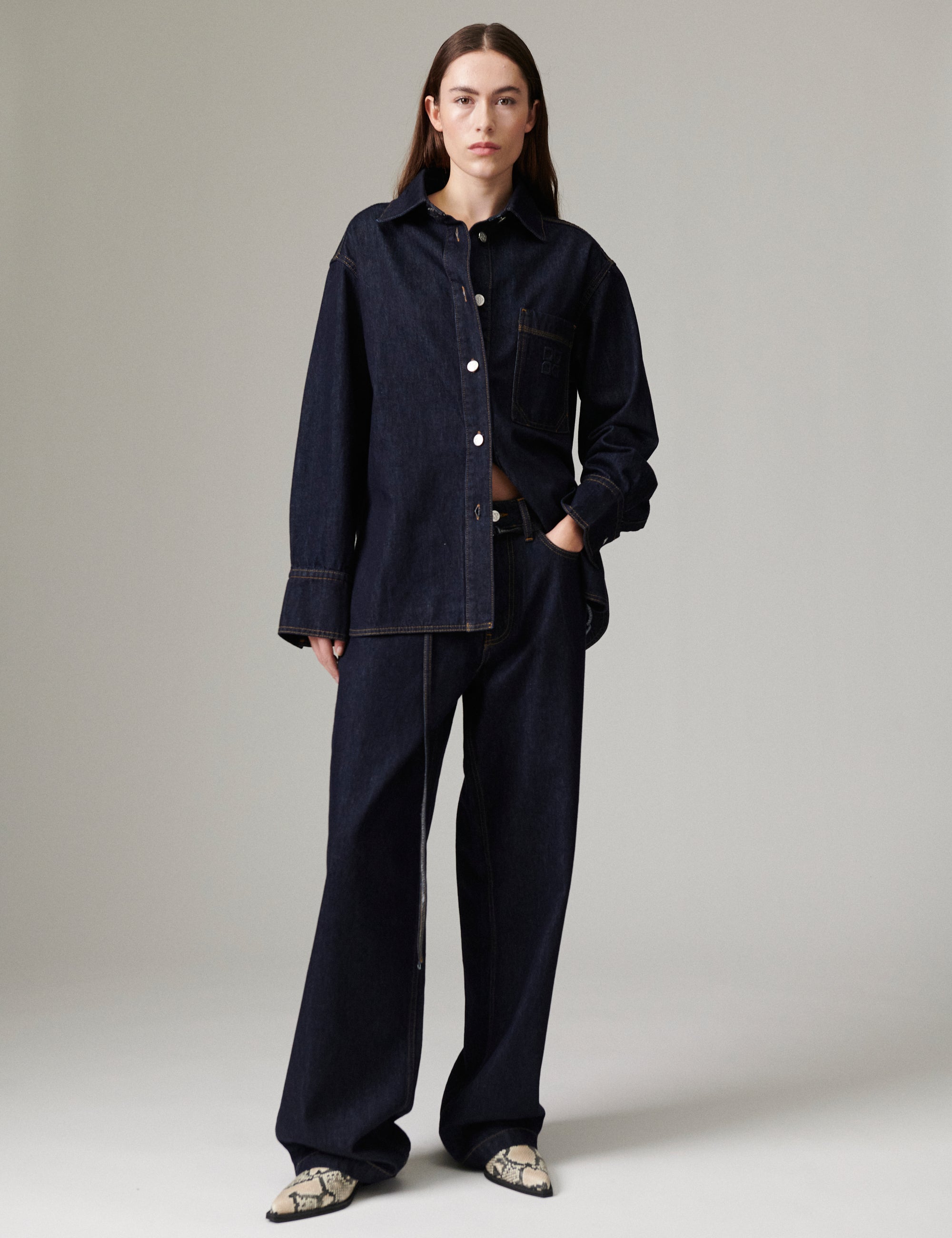 DAY Birger ét Mikkelsen Naika - Relaxed Denim - Skjorte Bluse 193928 BLUE INDIGO