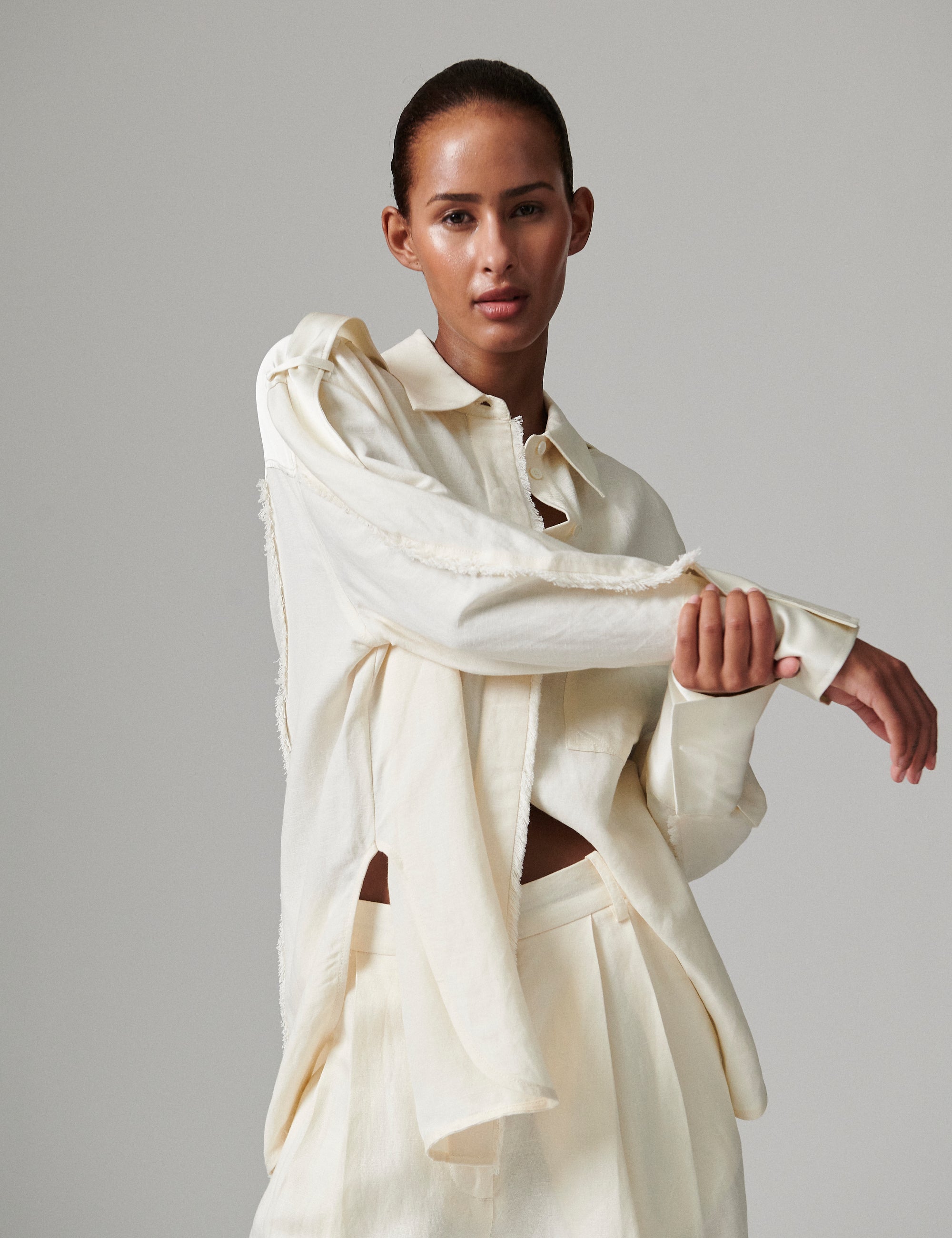 DAY Birger ét Mikkelsen Norma - Contrast Linen - Shirt Bluse 110605 Jet Stream