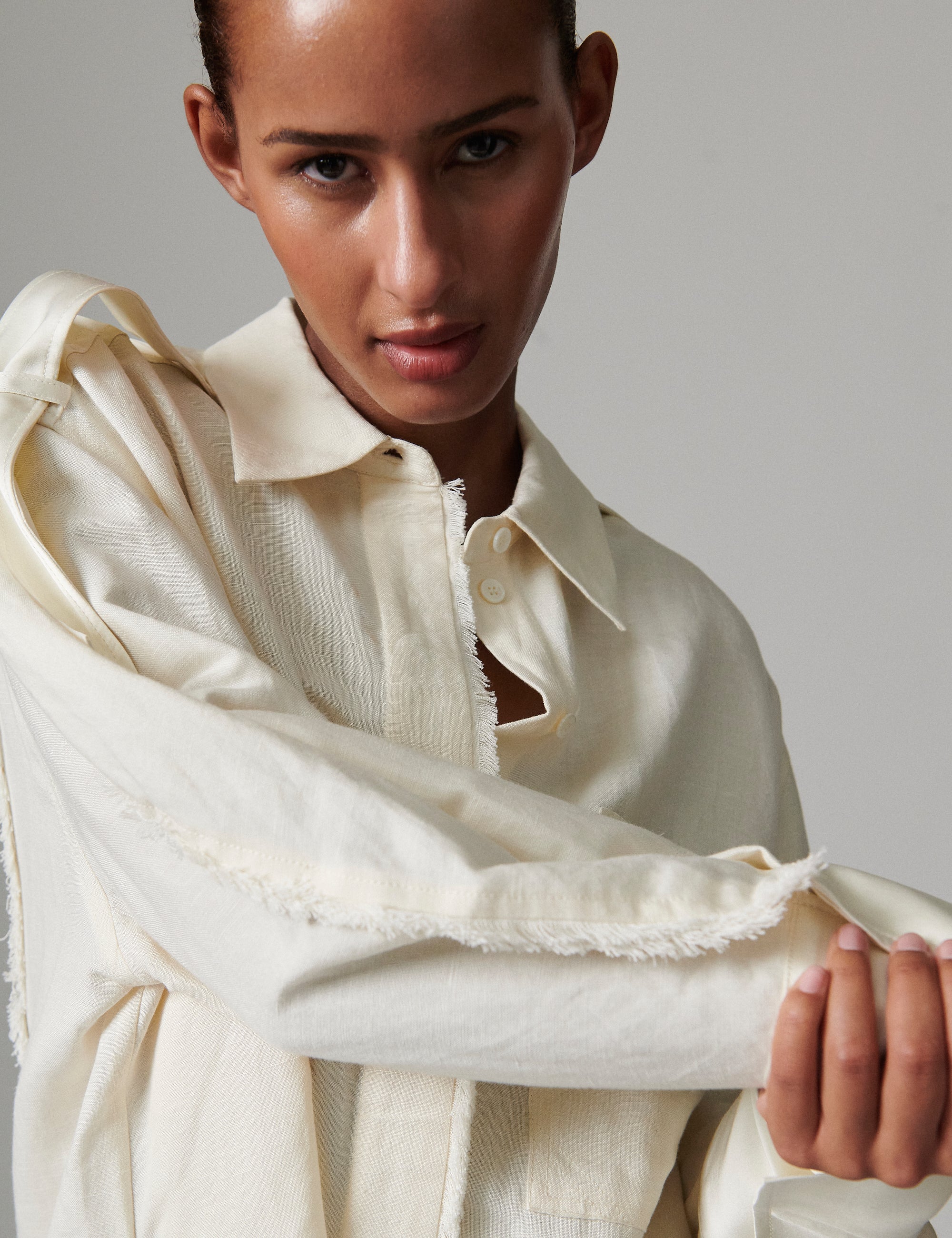 DAY Birger ét Mikkelsen Norma - Contrast Linen - Shirt Bluse 110605 Jet Stream