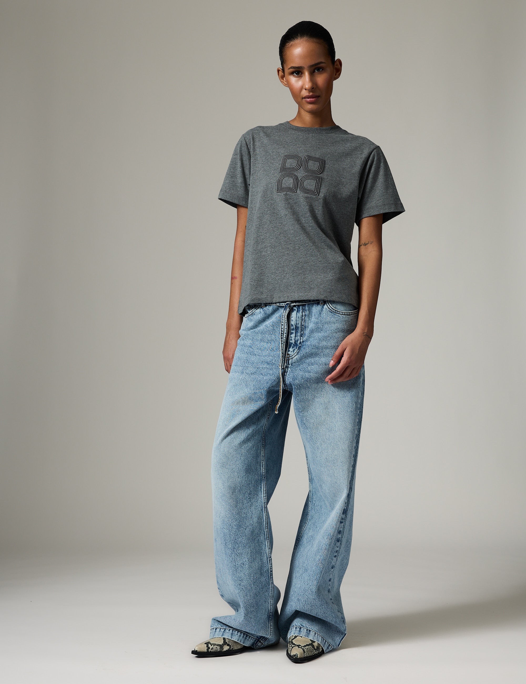 DAY Birger ét Mikkelsen Parry Logo- Heavy Jersey Tops & T-Shirts 500006 Medium Grey Melange