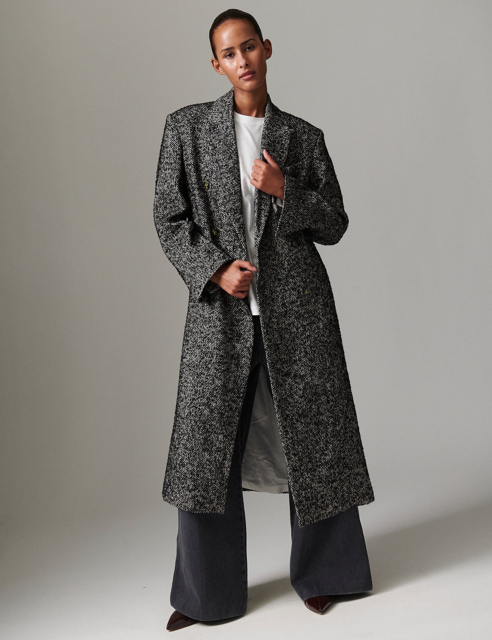 DAY Birger ét Mikkelsen Philippine - Heavy Slub Wool Coats & Jackets 500015 BLACK MIX