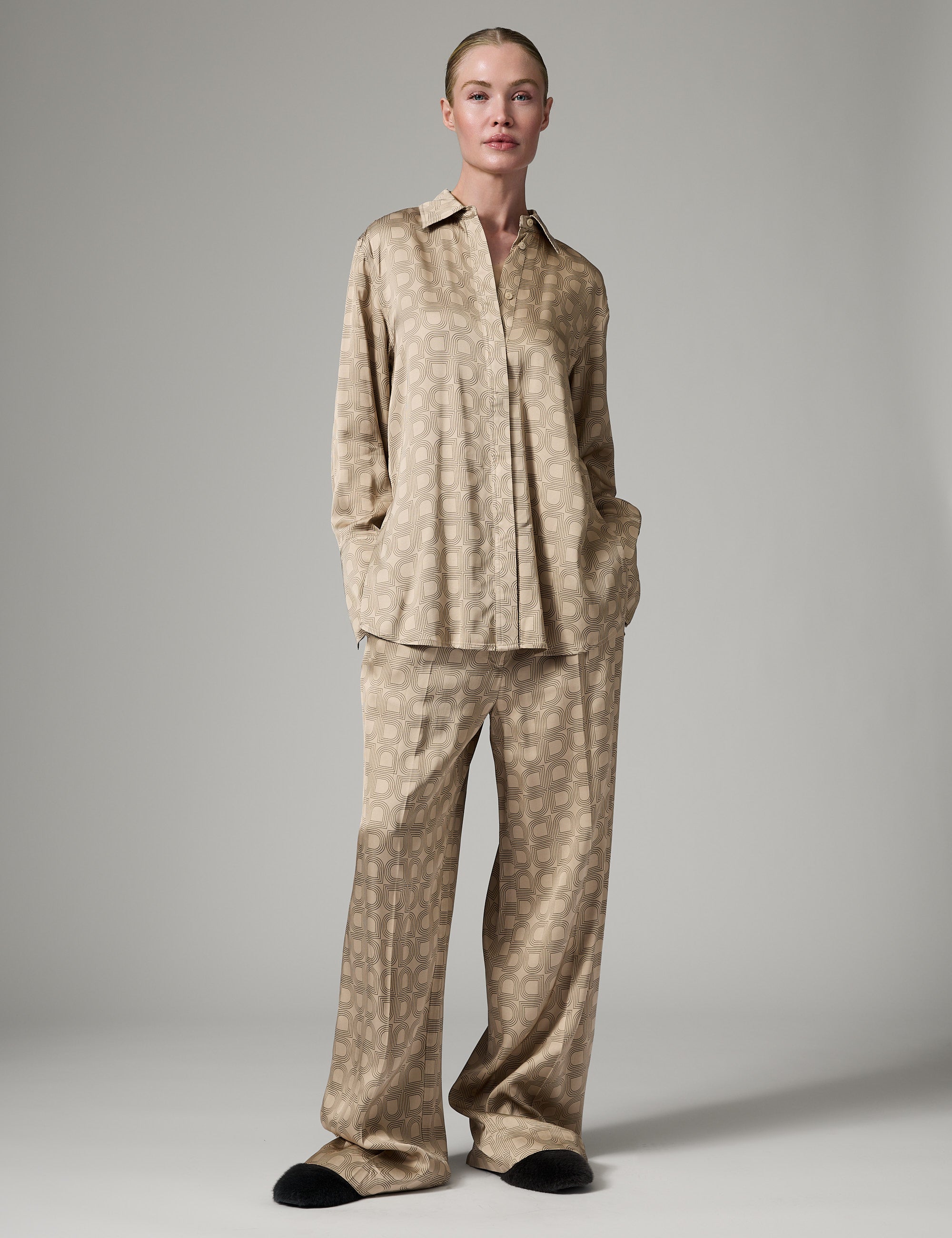 DAY Birger ét Mikkelsen Phoebe - Fluid Viscose Bukser 151304 HUMUS