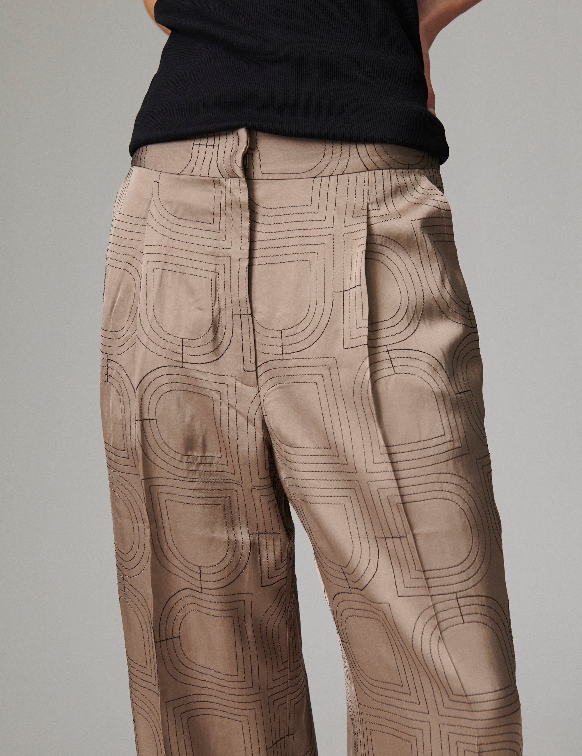 DAY Birger ét Mikkelsen Phoebe - Fluid Viscose Stitch Bukser 181112 Walnut