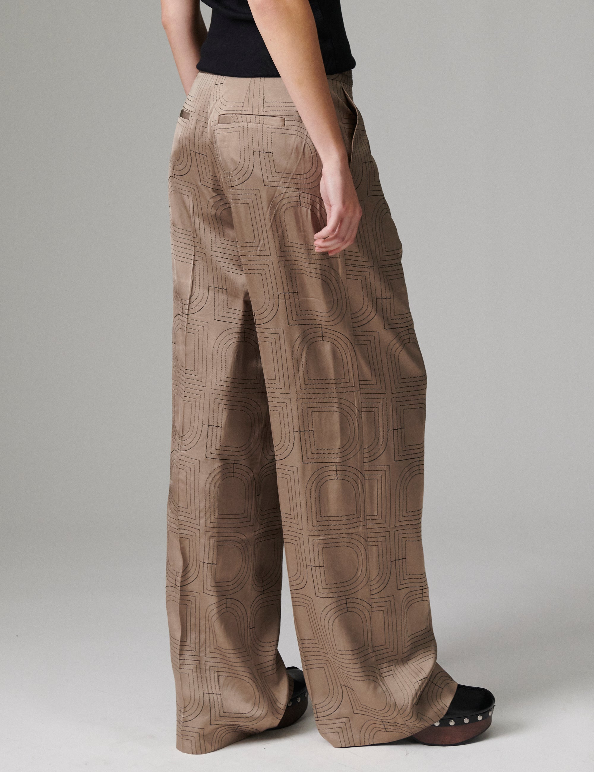 DAY Birger ét Mikkelsen Phoebe - Fluid Viscose Stitch Bukser 181112 Walnut