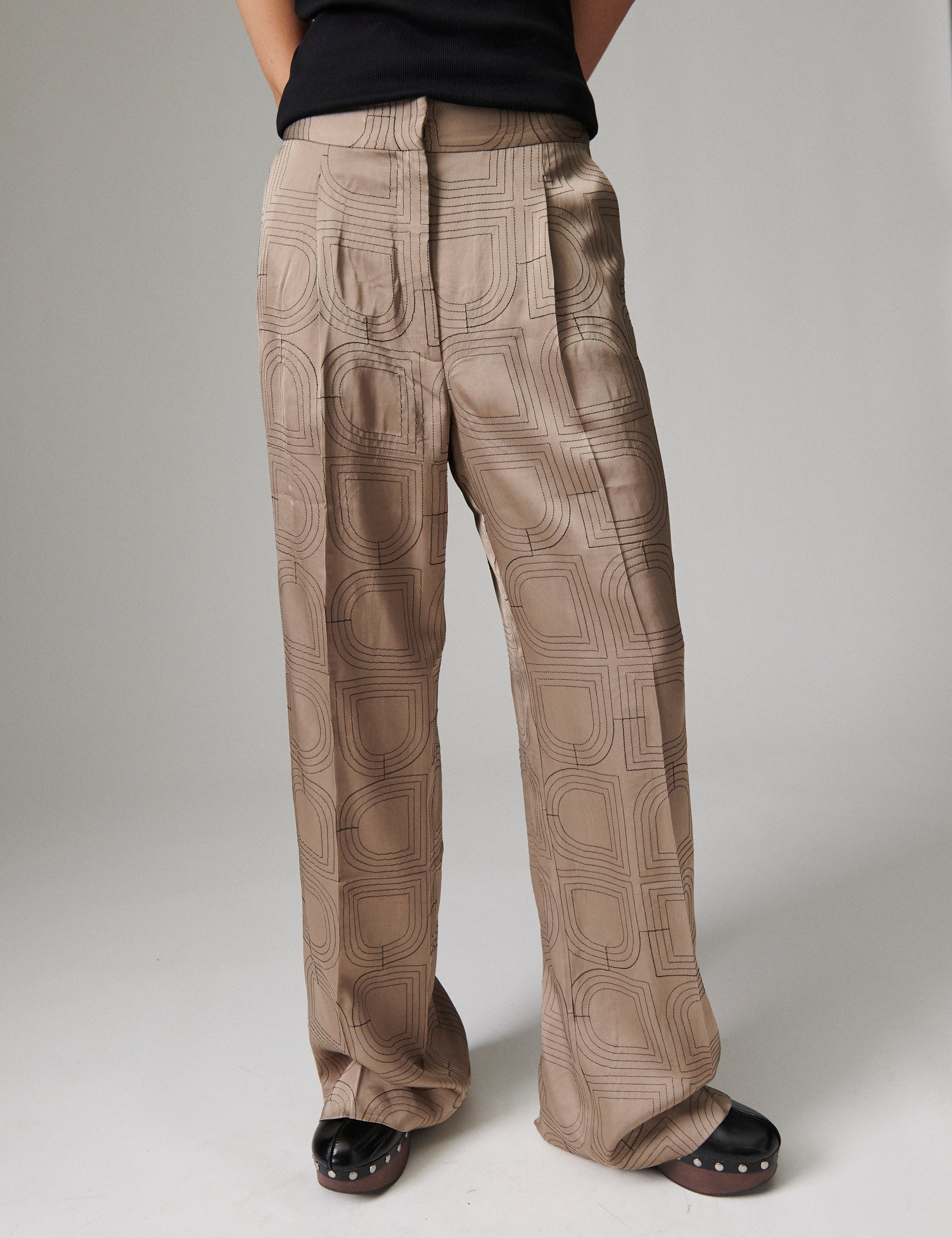 DAY Birger ét Mikkelsen Phoebe - Fluid Viscose Stitch Bukser 181112 Walnut