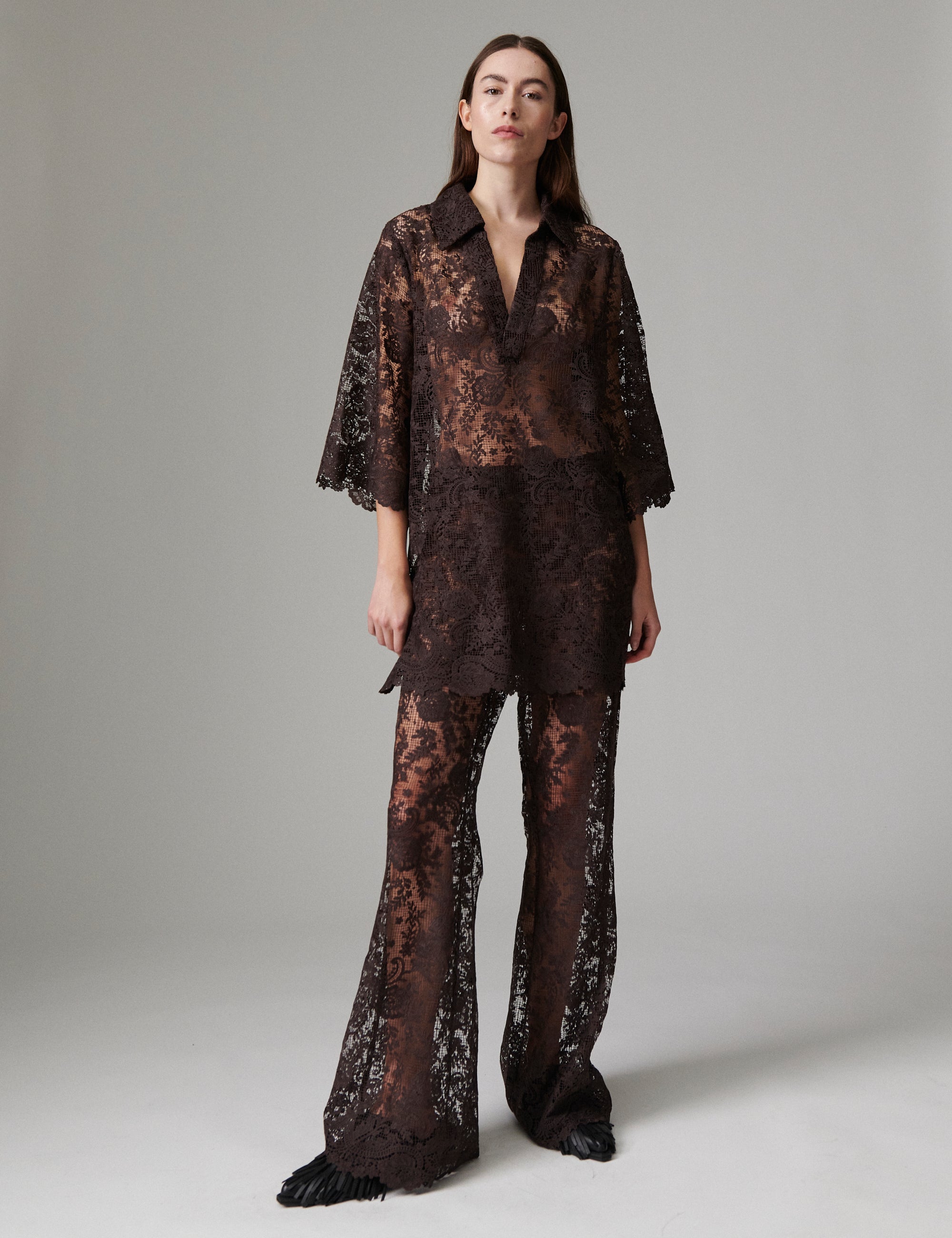 DAY Birger ét Mikkelsen Prima - Day Crochet - Tunic Tunika 190915 Coffee Bean