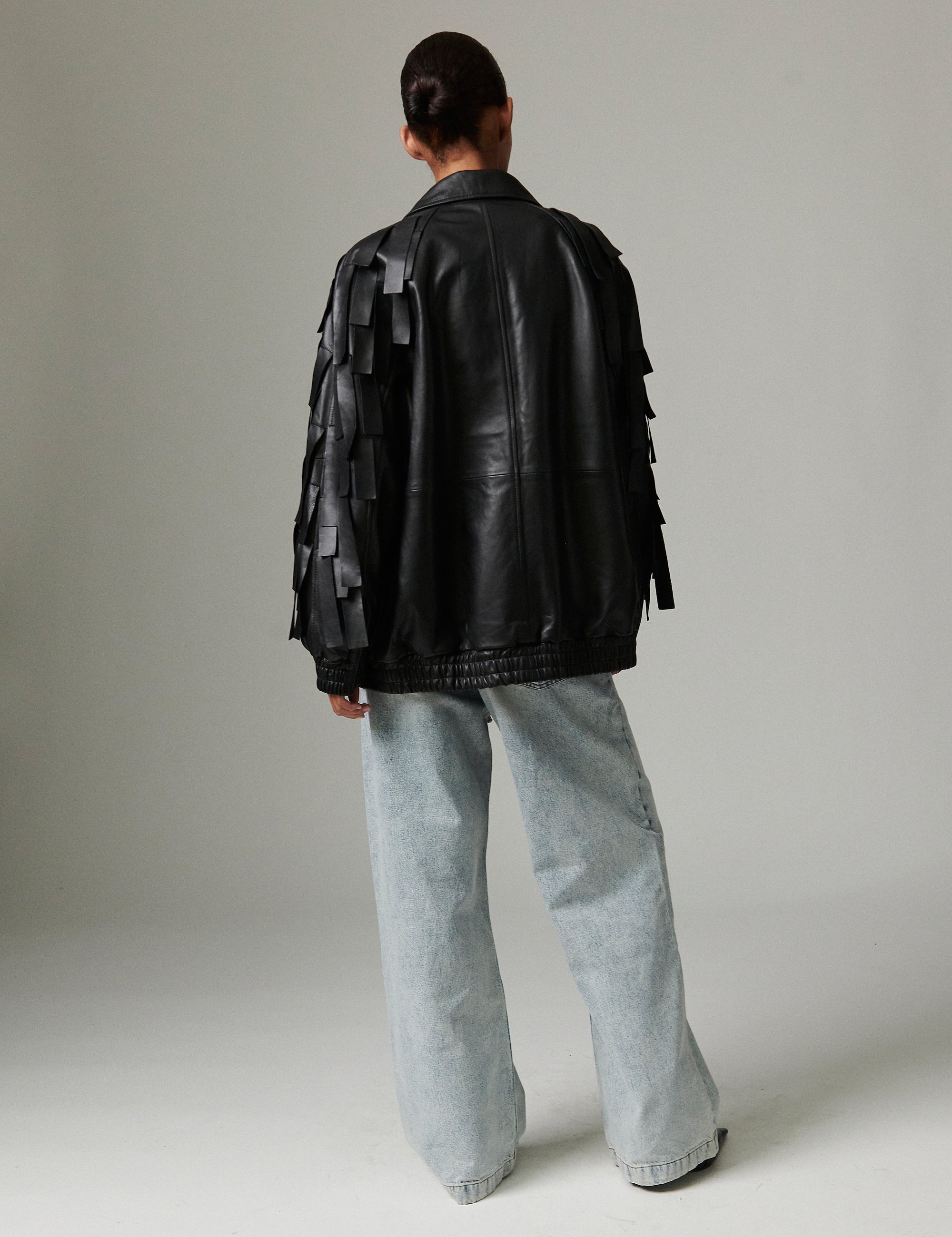 DAY Birger ét Mikkelsen Rafia - Soft Lamb Leather Jackets 190303 BLACK