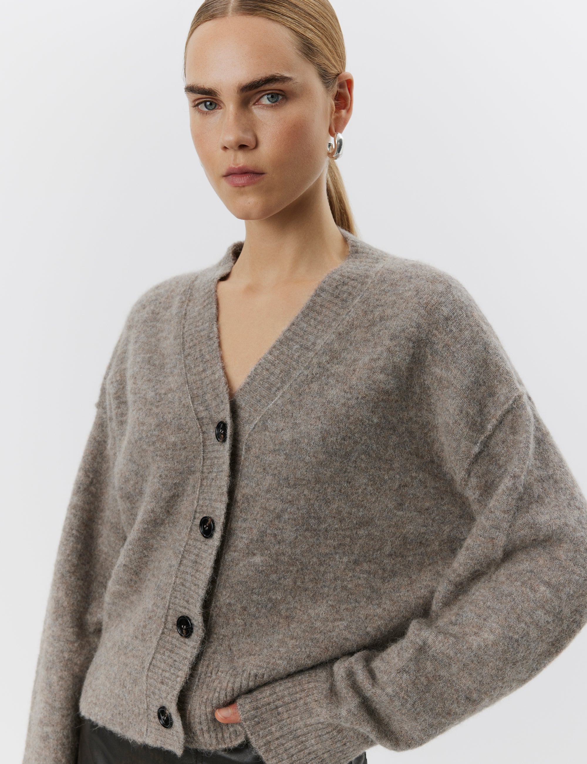 DAY Birger ét Mikkelsen Rana - Cozy Days Cardigan 500149 LIGHT ESPRESSO MELANGE