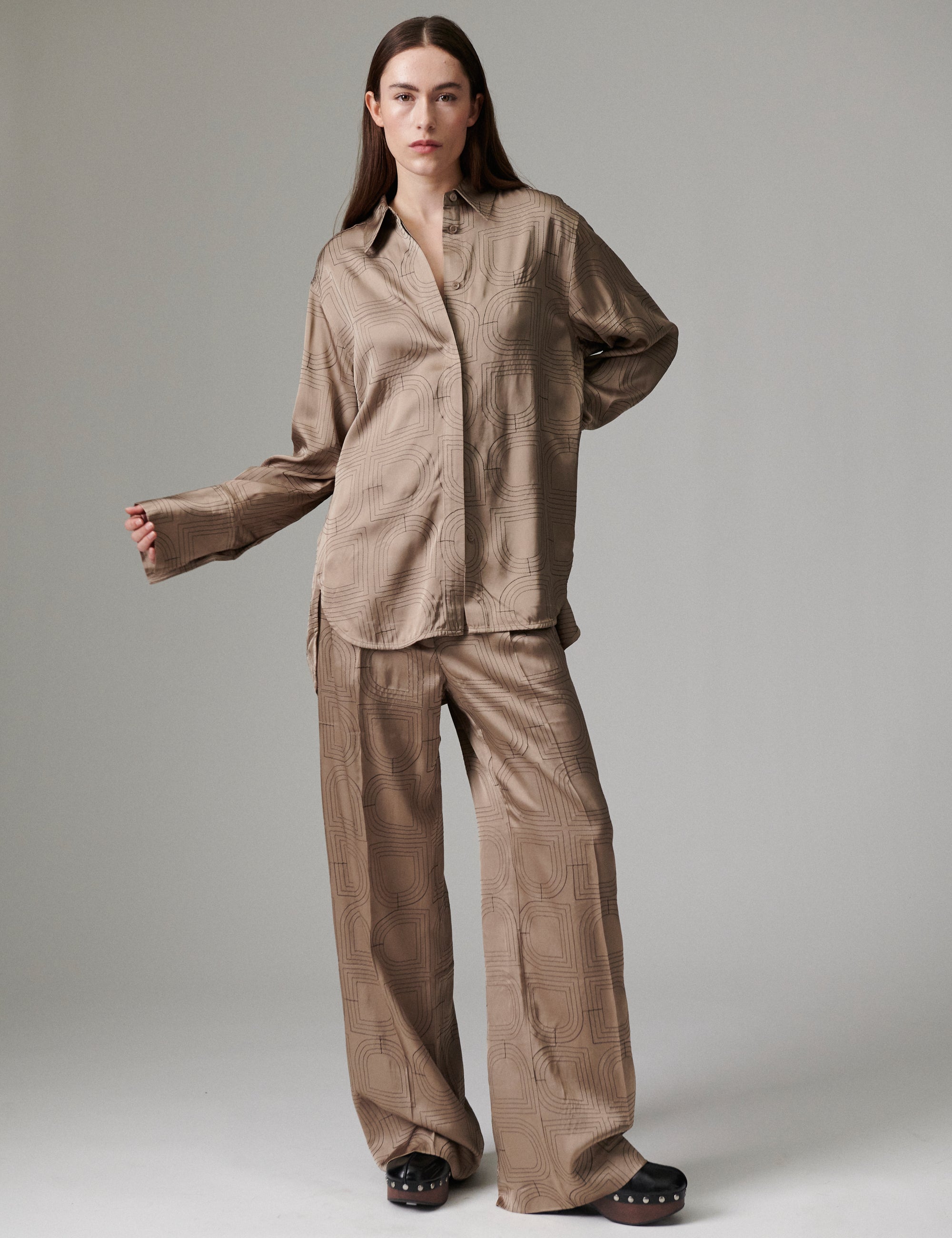 DAY Birger ét Mikkelsen Stella- Fluid Viscose Stitch - Skjorte Bluse 181112 Walnut