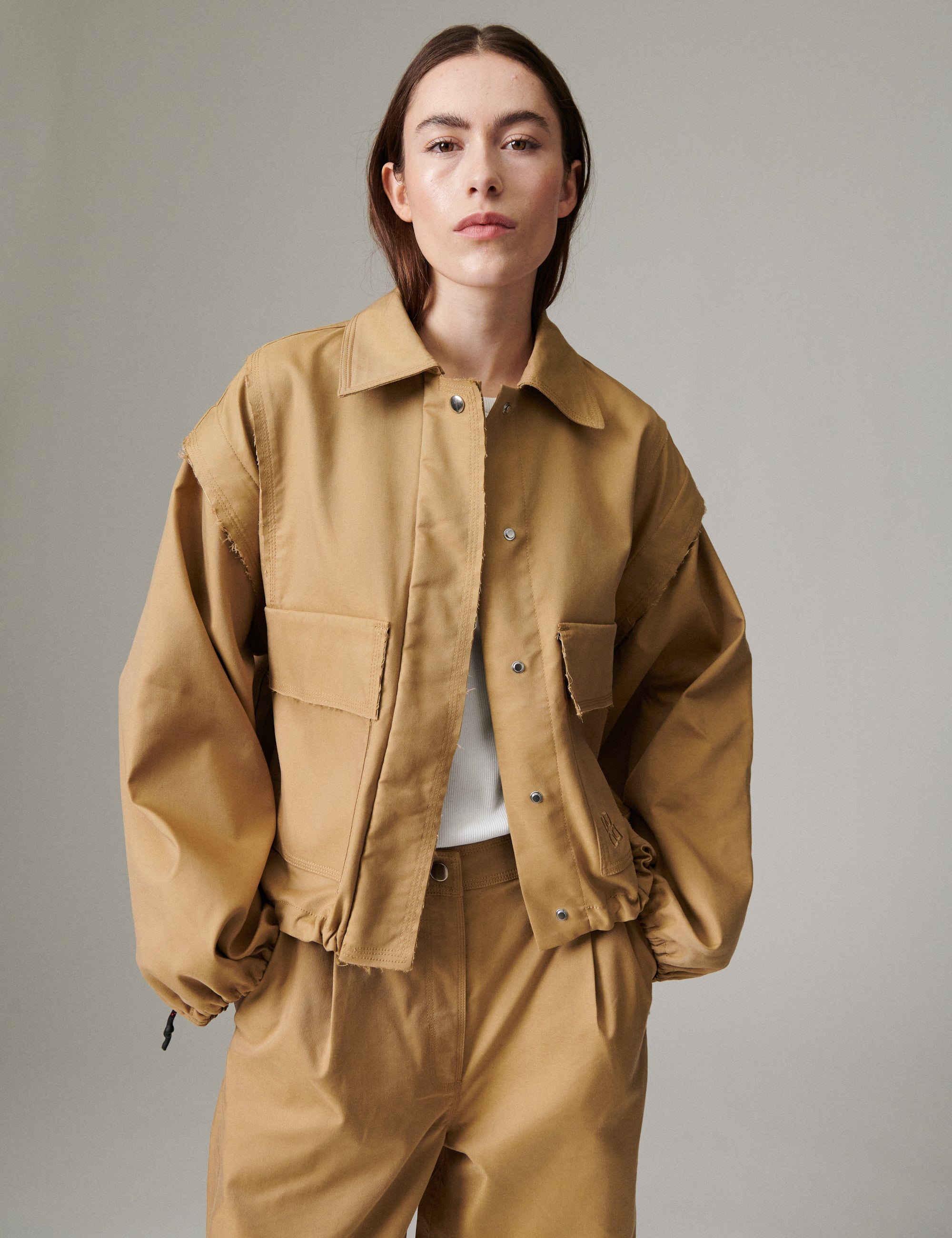 DAY Birger ét Mikkelsen Stevens - Canvas Deluxe - Jacket Jakke 170836 ECRU OLIVE