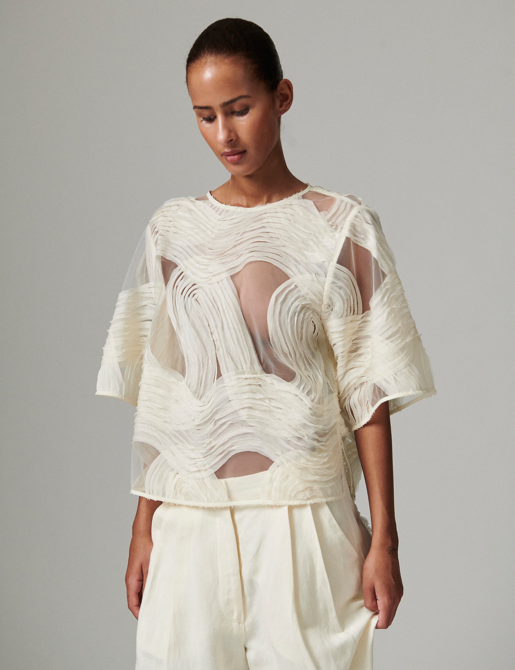 DAY Birger ét Mikkelsen Tatiana - Crochet Lacy Tops & T-Shirts 110605 JET STREAM