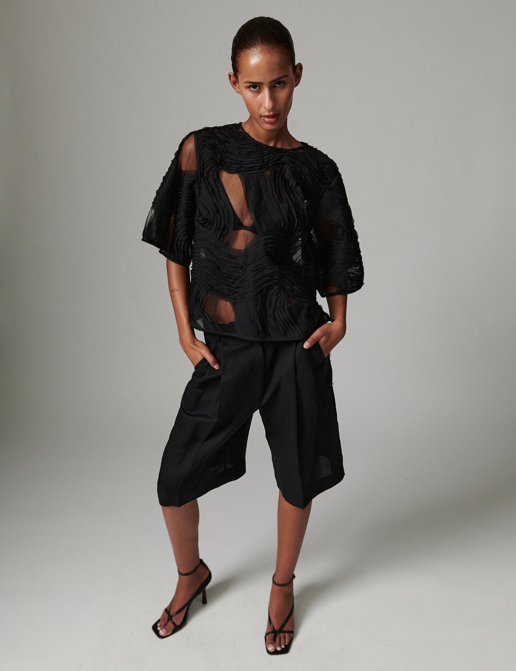 DAY Birger ét Mikkelsen Tatiana - Crochet Lacy Tops & T-Shirts 190303 BLACK