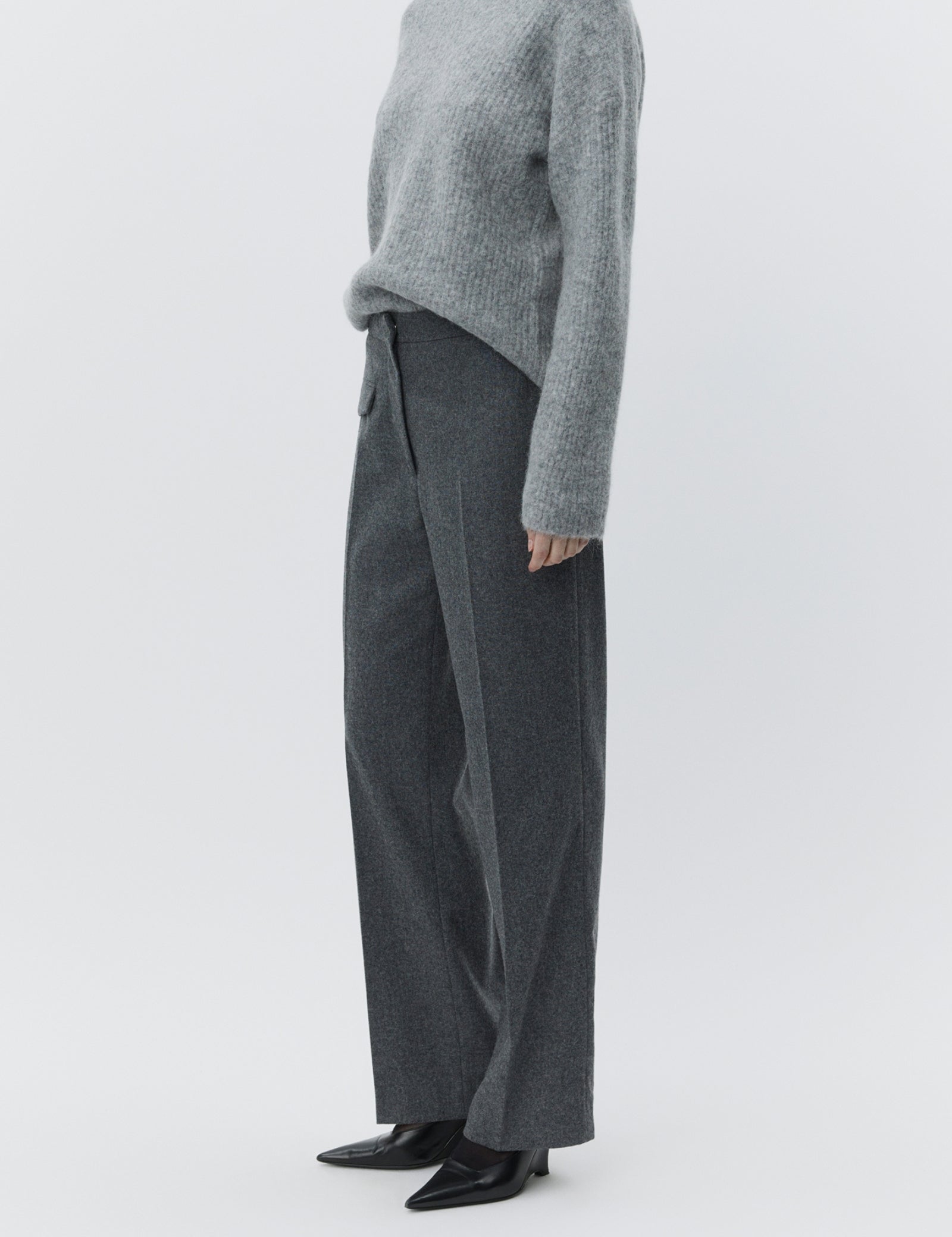 DAY Birger ét Mikkelsen Thalia - Melange Wool Bukser 500006 Medium Grey Melange