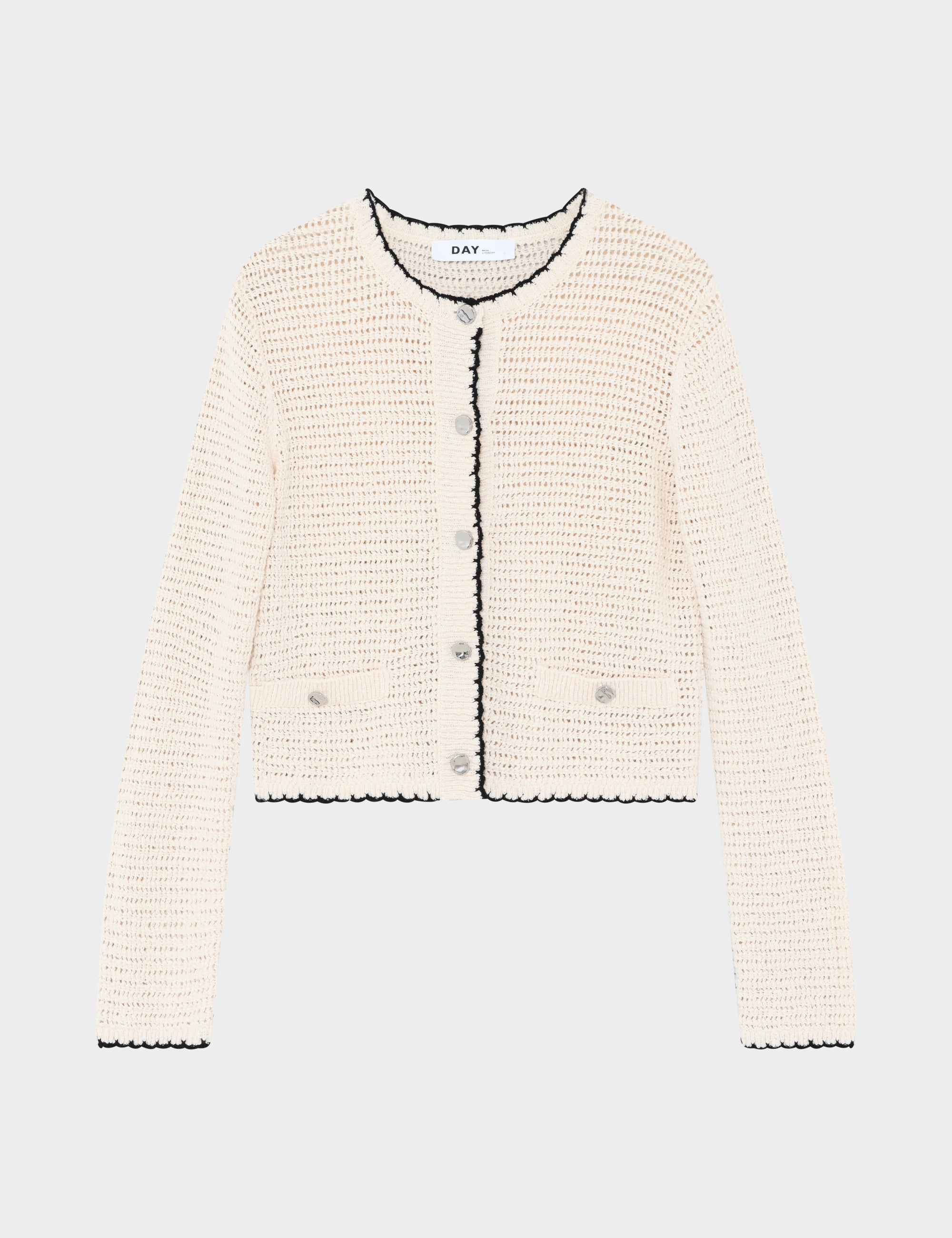 DAY Birger ét Mikkelsen Turner - Cotton Structure Cardigan 11-0605 JET STREAM