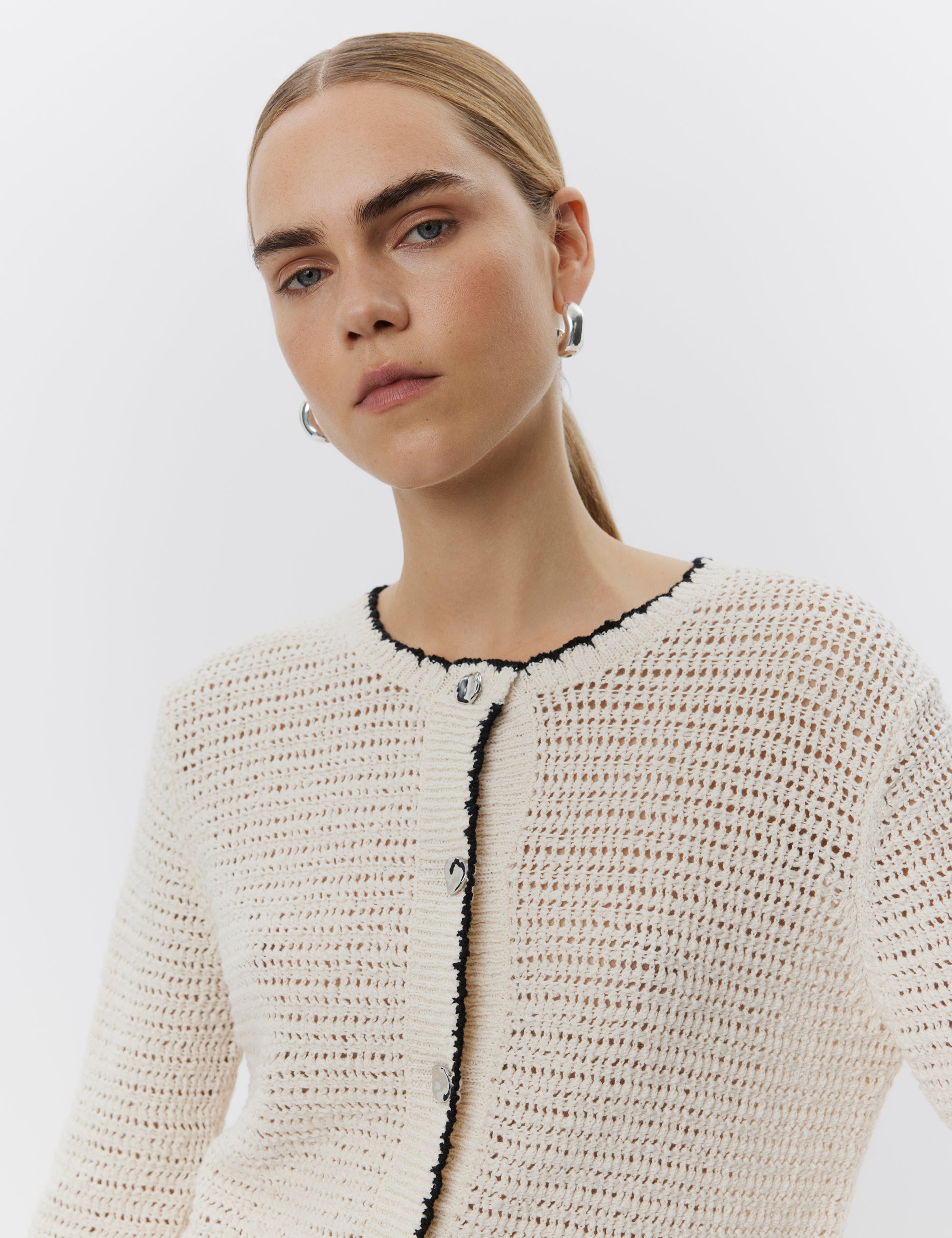 DAY Birger ét Mikkelsen Turner - Cotton Structure Cardigan 11-0605 JET STREAM