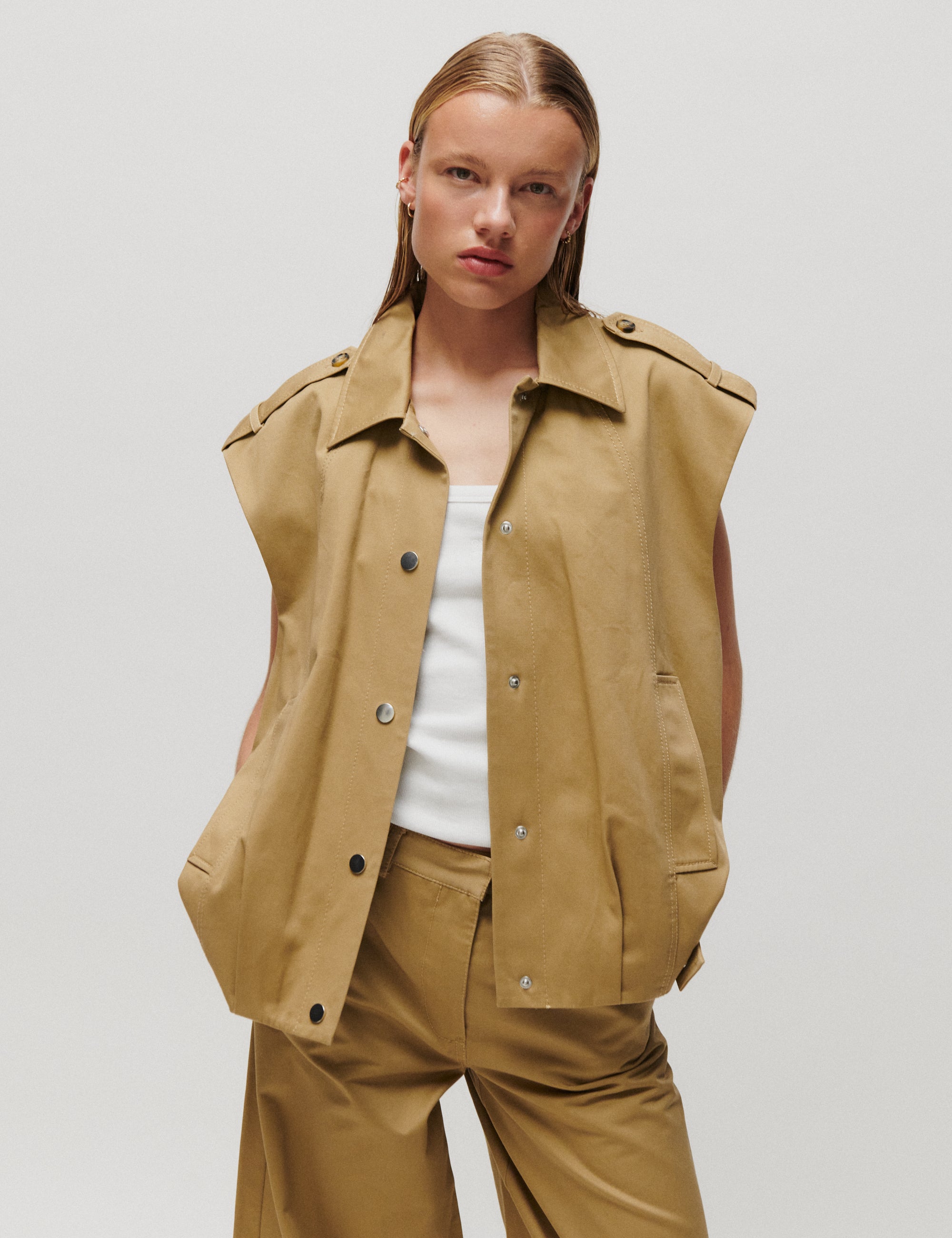2NDDAY 2NDCappen - Tactile Cotton - Vest Vest 171115 PETRIFIED OAK